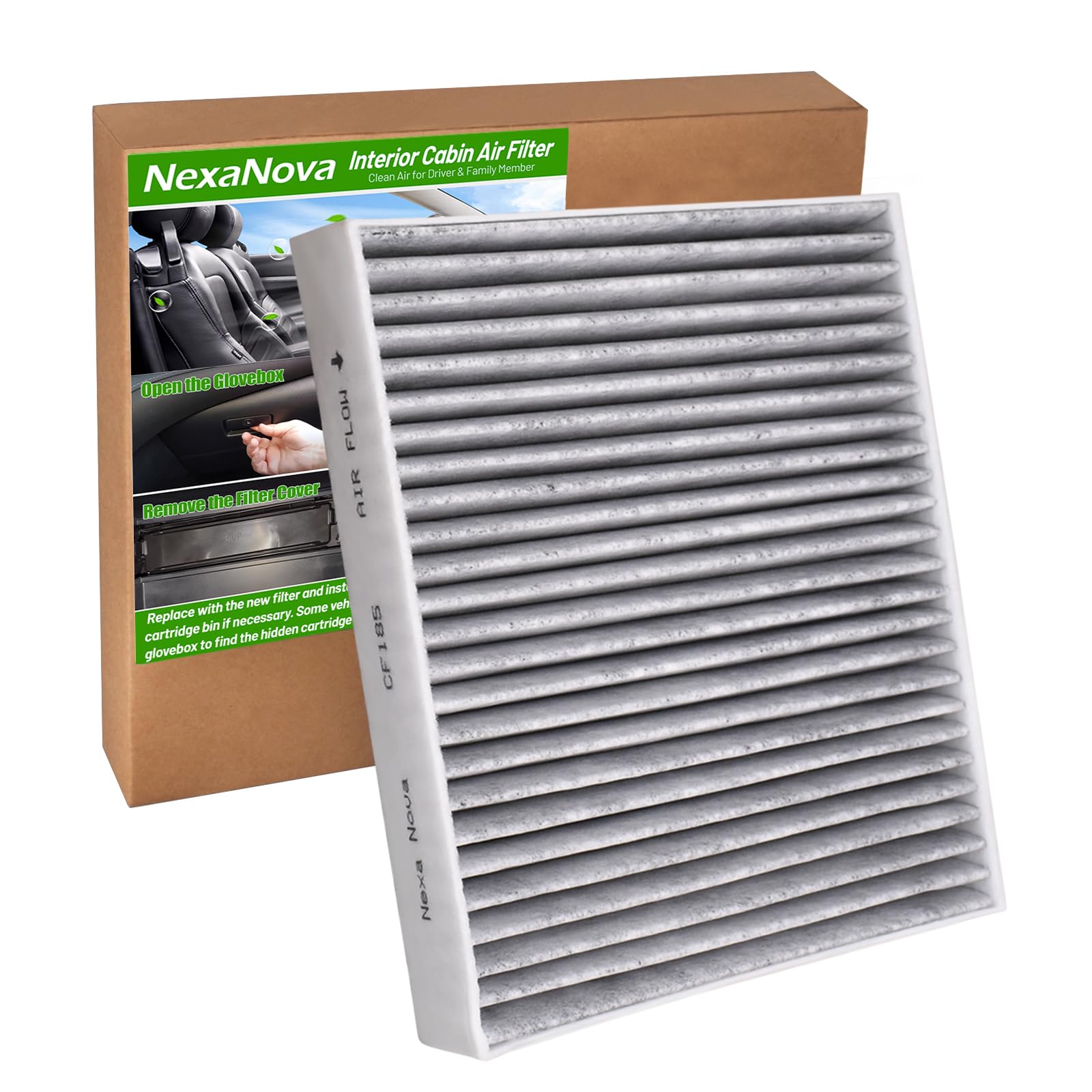 Nexanova Cf185 Cabin Air Filter Fits 2014-2022 Chevy/Gmc/Cadillac/Buick Silverado Camaro Colorado Cruze Sonic Equinox Impala Mal
