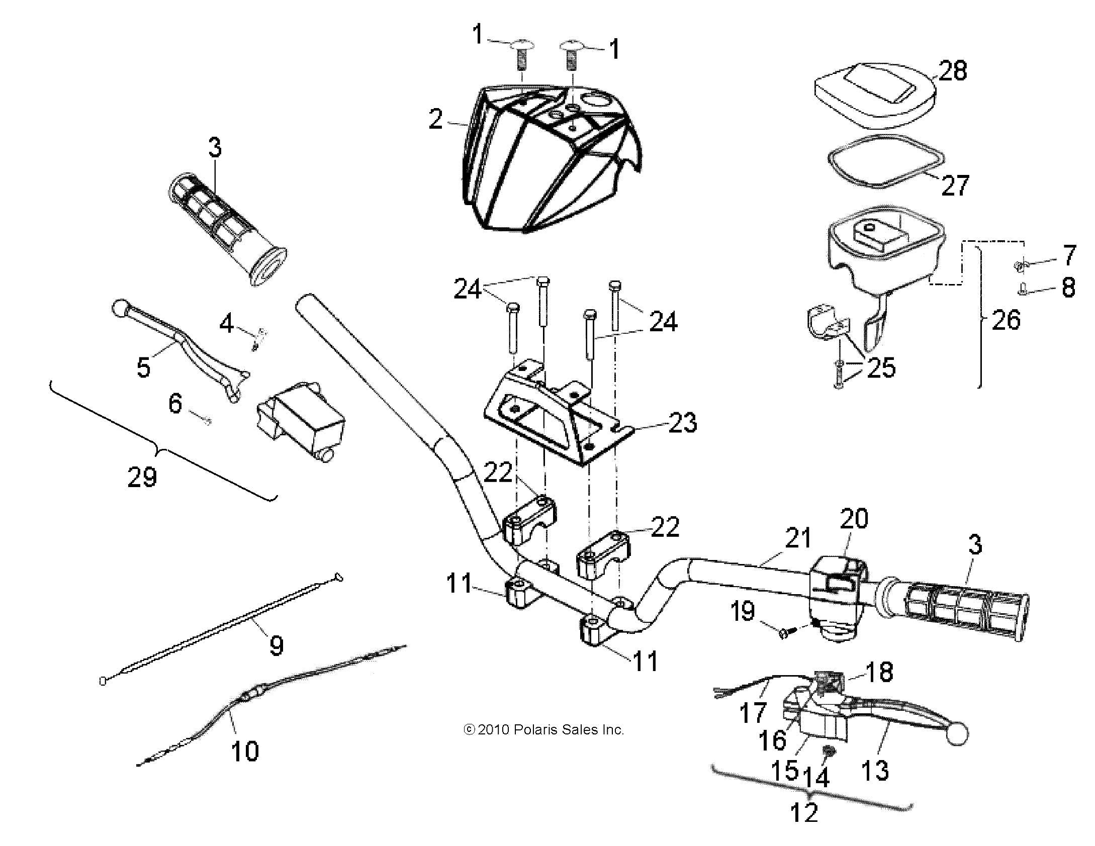 Polaris Atv Brake Lever, Left, Aluminum, Genuine Oem Part 0452691, Qty 1