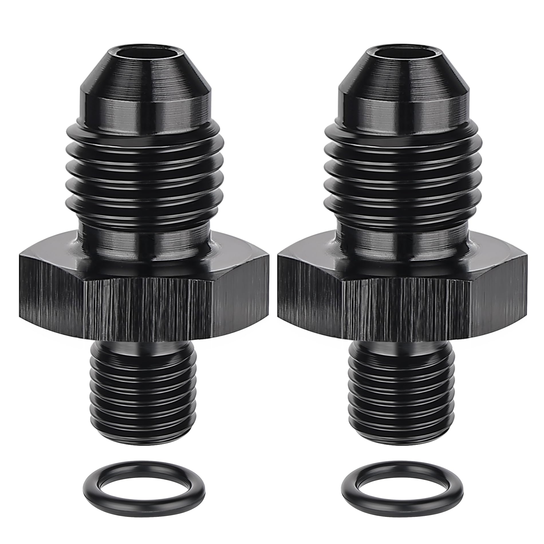 Evil Energy 4An Male Flare To M6 X 1.0Mm Male Metric Fitting Adapter Aluminium Alloy 2Pcs