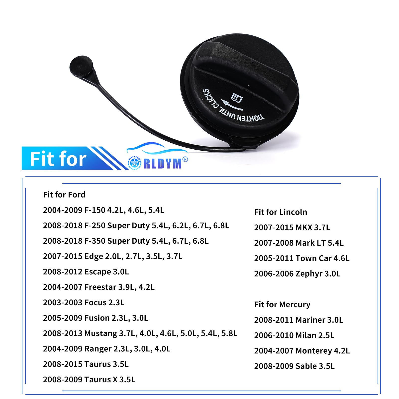 Rldym Fuel Gas Tank Caps HC3Z9030B FC-1089 for Ford F150 F250 F-350 F-450 F-550 Super Dut? ?dg? R?ng?r ??urus ?s???? F??us Fus??