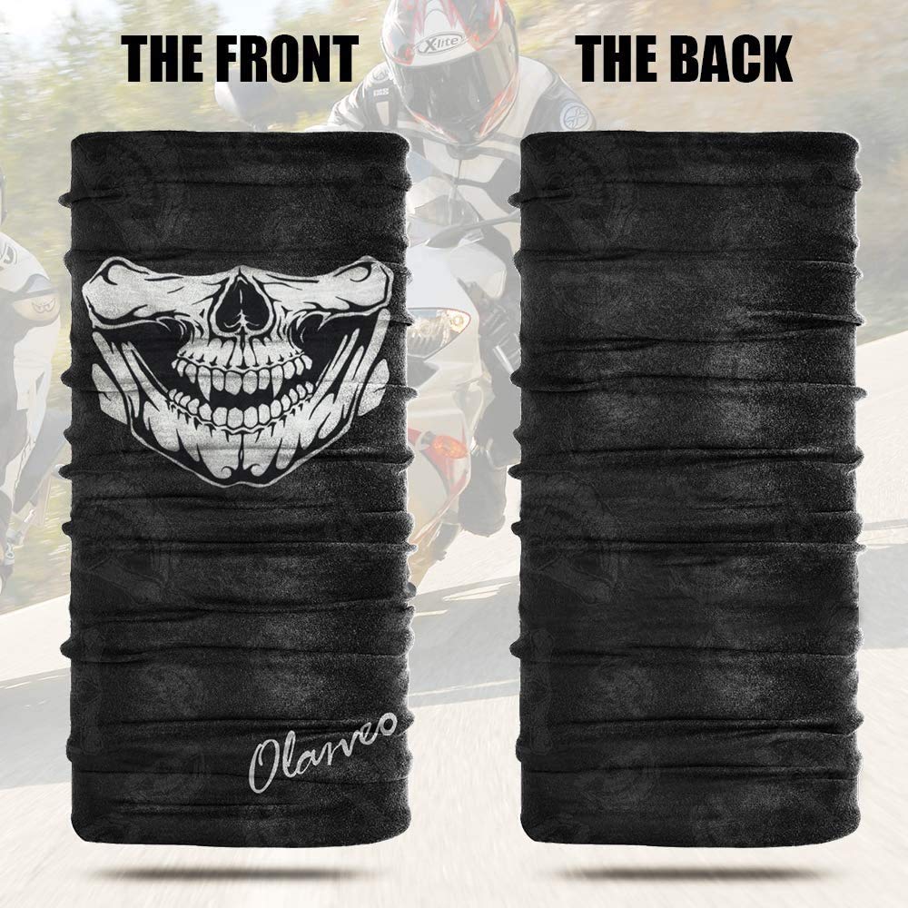 Olarveo Breathable Seamless Tube Skull Face Mask Half Windproof Motorcycle Bicycle Face Mask (M-Color-5)