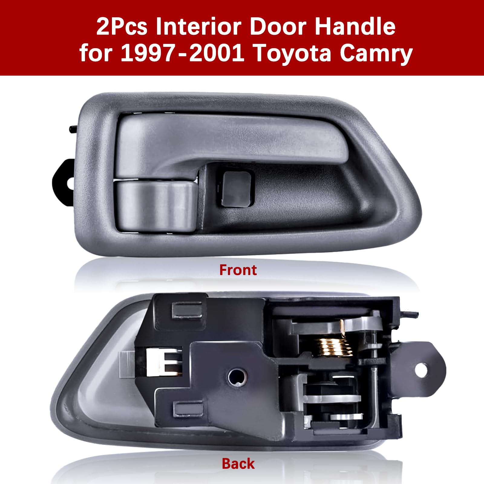 FAERSI Gray Interior Door Handle Replacement for 1997-2001 Camry - 2Pcs Front & Rear Driver/Passenger Side