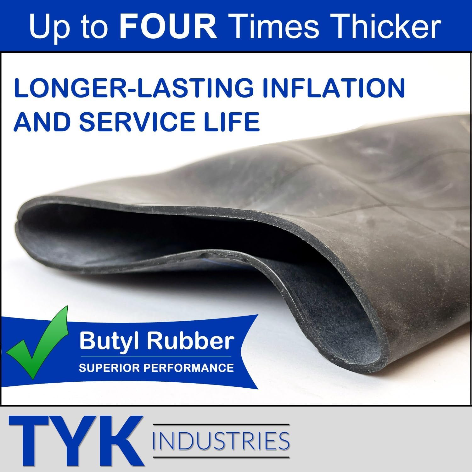 TYK Industries ATV Inner Tube 26x8-12, Replacement UTV Tire Tube for 26x9-12, 26x10-12 with TR6 Metal Valve Stems by TYK Industr