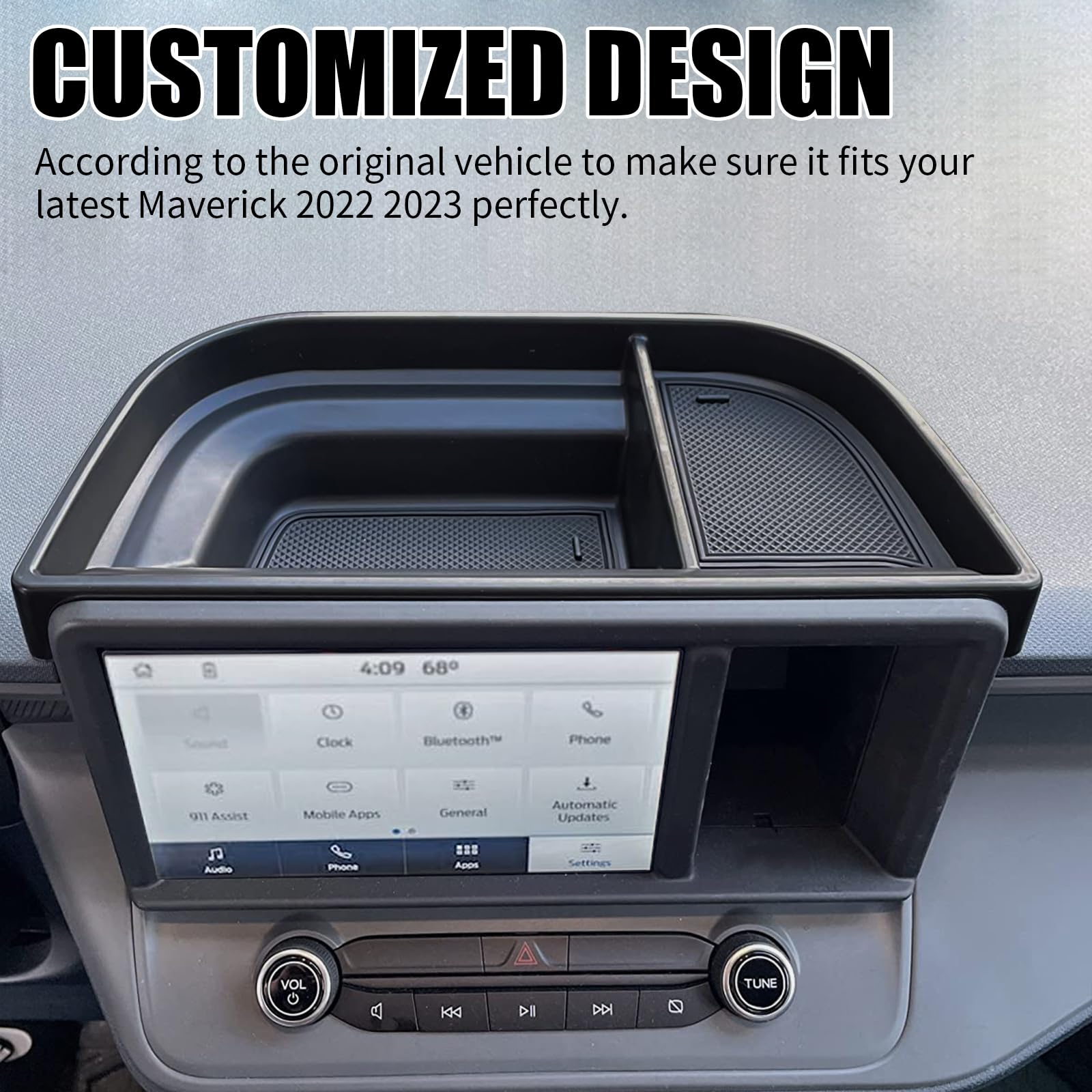 Yibeico Center Console Dash Tray Dashboard Storage Box Organizer Fit For Ford Maverick 2022 2023 2024 Hybrid Xl Xlt Lariat Acces