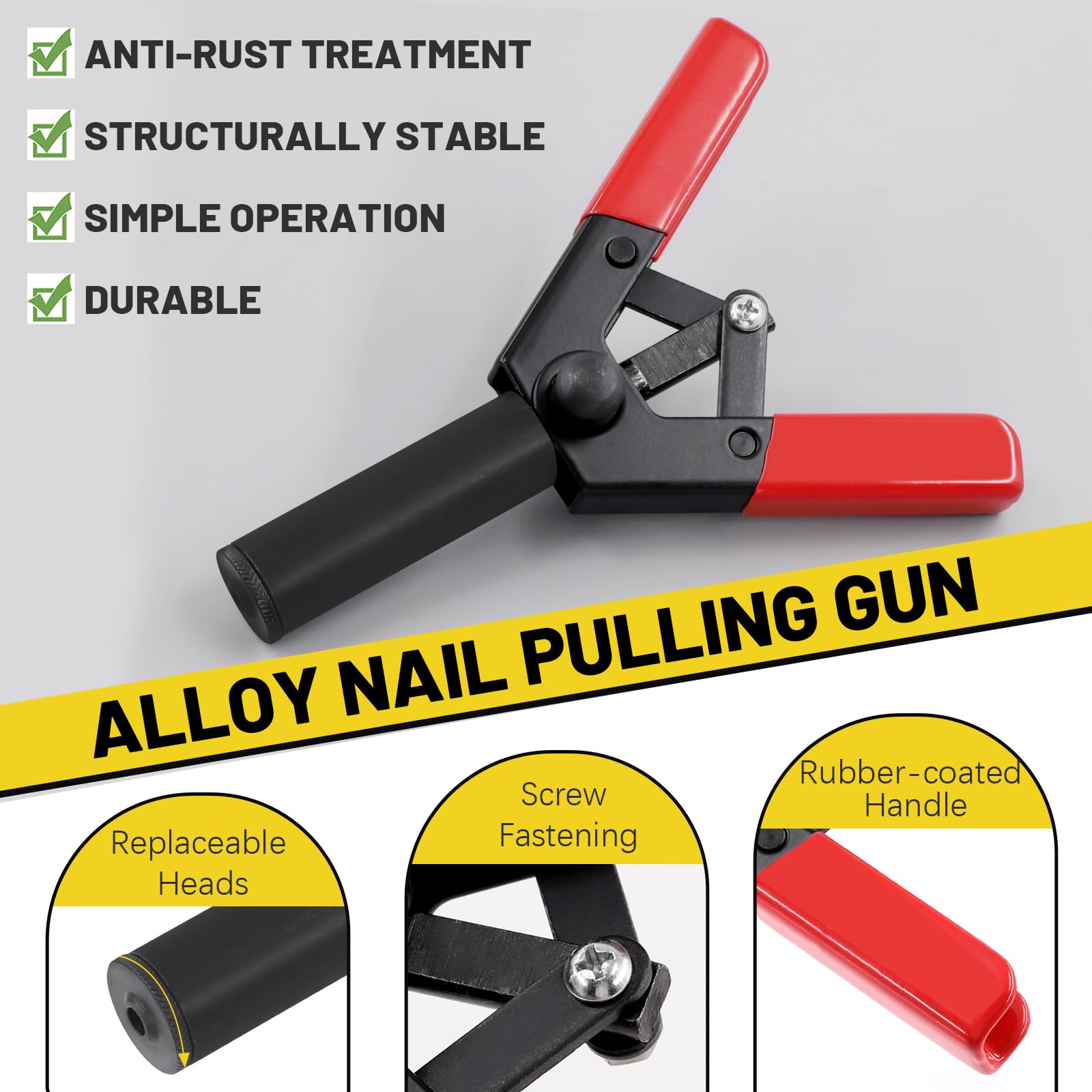 Mardatt 46Pcs Plastic Rivet Gun Kit With Nylon Blind Rivets, Fastener Removal Tool And Precision Tools Hooks, Plastic Rivets Safe Metal Plastic Clips Removal Hand Riveter For Automotive Removing