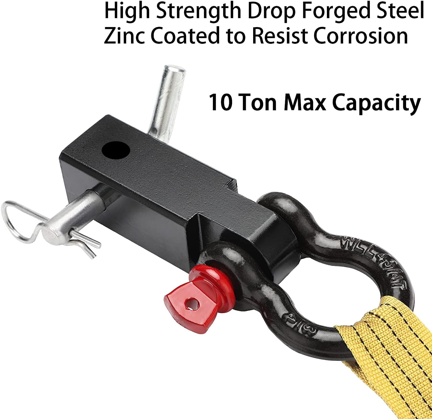 BETOOLL HW9113 2-Inch Shackle Tow Hitch Receiver Compatible with Jeep Wrangler and All Chevy/GMC, Ford, Dodge, Nissan, Toyota Tr