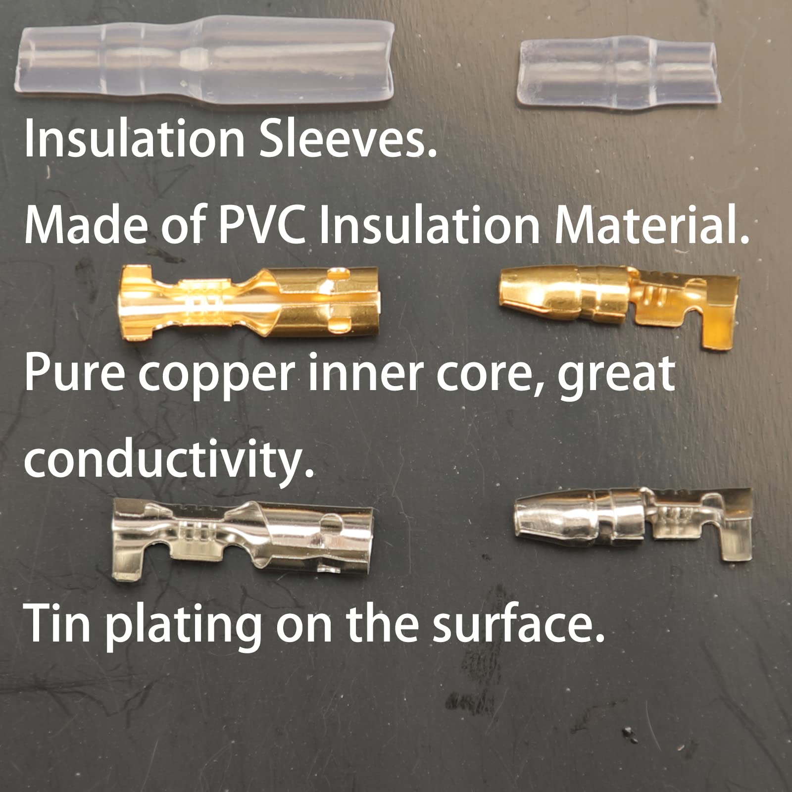 Feggizuli 400PCS 3.9mm Bullet Connectors Male and Female, Brass Bullet Terminal Connectors with Insulation Sleeve, Crimp Termina