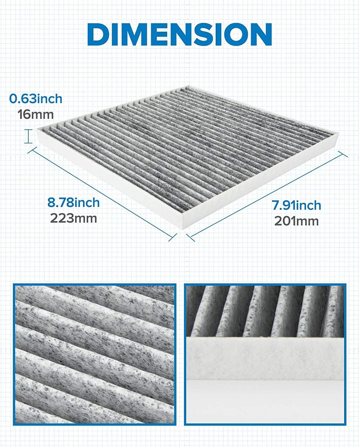 Philtop Cabin Air Filter, Replacement For Cf10709, Accent, Tucson, Genesis Coupe, Rio, Forte Cabin Filter, Easy Installation