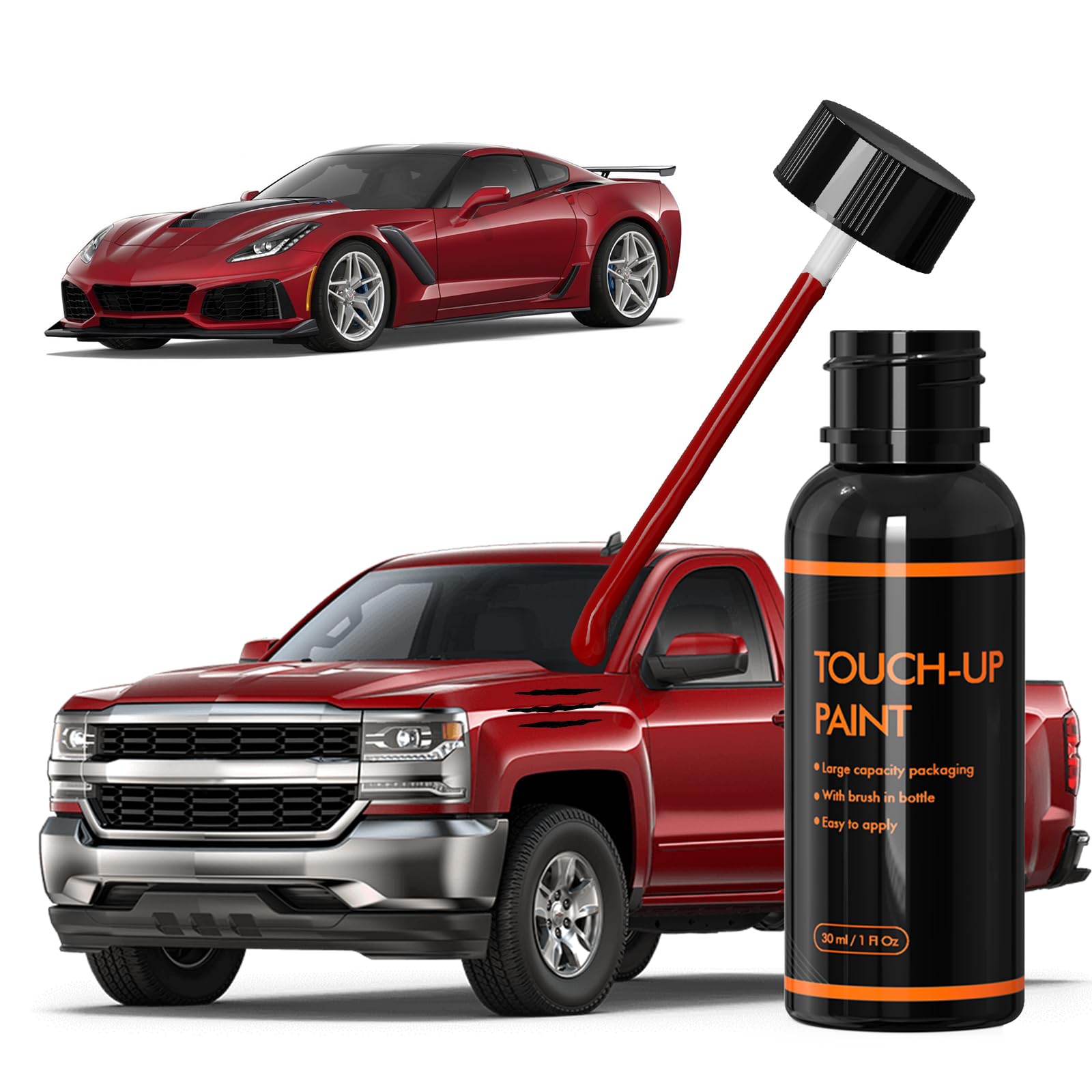 Xtryfun Wa405Y/G1E/Siren Red Touch Up Paint For Chevy, Diy Car Paint Scratch Repair Kit, Automotive Paints, Quick & Easy Fix Scr