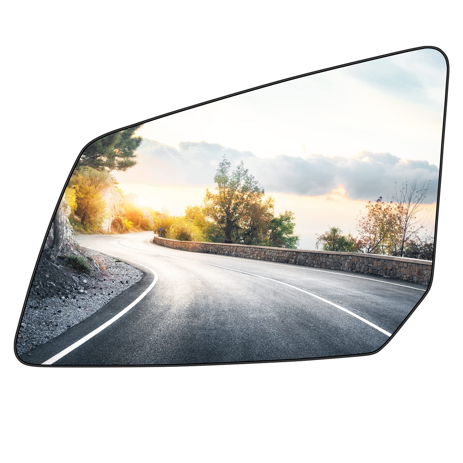 Driver Left Side Heated Mirror Glass Replacement Fits for GMC Acadia, for Saturn Outlook, for Chevrolet Traverse 2007-2016 Repla