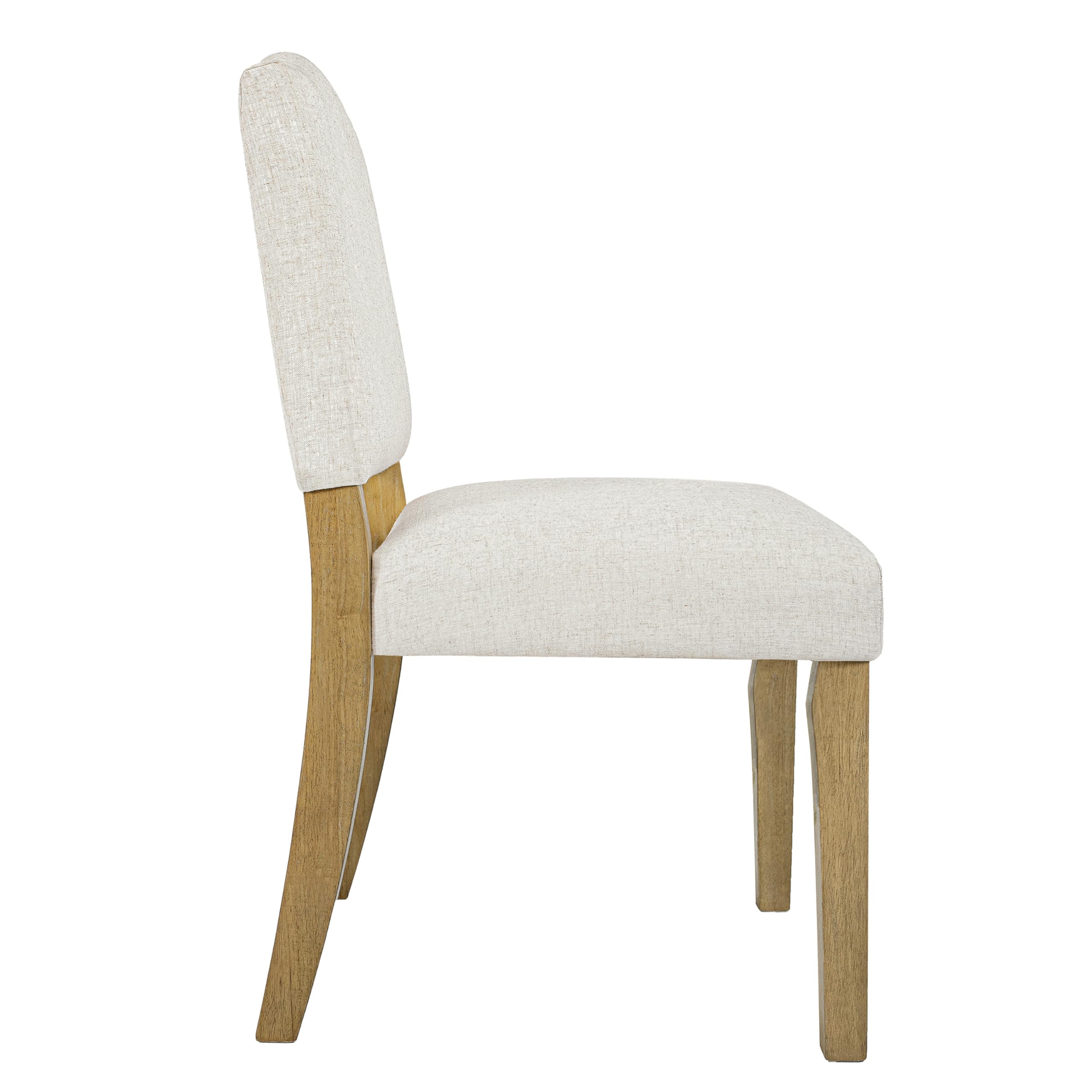 Homepop Open Back Upholstered Dining Chair - Cream Textured Woven (Single Pack)