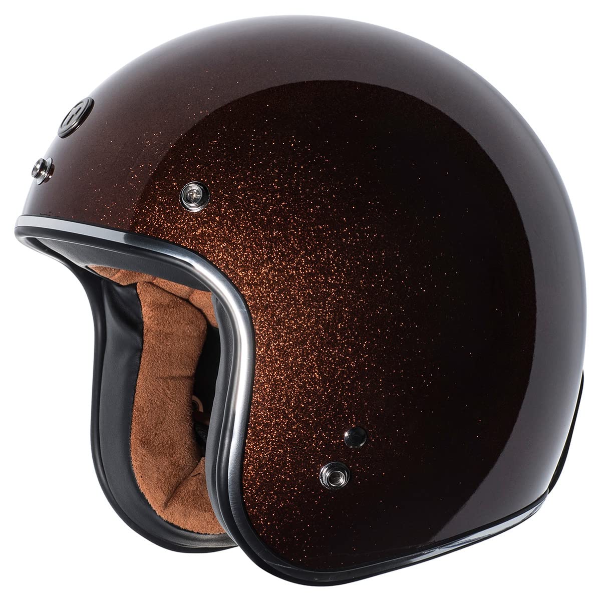 Torc T50 Rbsf Xl (T50 Route 66) 3/4 Helmet With Super Flake Speciality Paint (Root Beer Brown, X-Large)