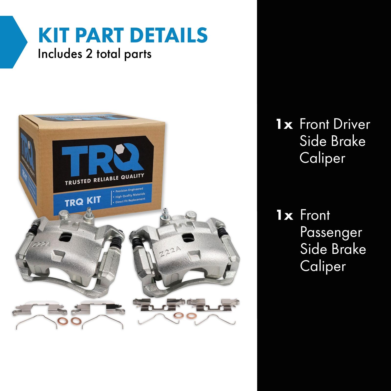 Trq Front Brake Caliper Set Compatible With 2012-2019 Nissan Versa 2014-2019 Versa Note