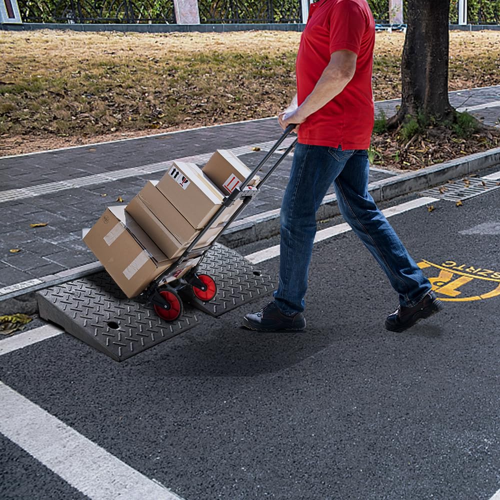 Rokenpoy 2 Pack Driveway Curb For Ramps, Portable Heavy Duty Rubber Shed, Suitable For Cars, Bicycles, Motorcycles, Wheelchairs,