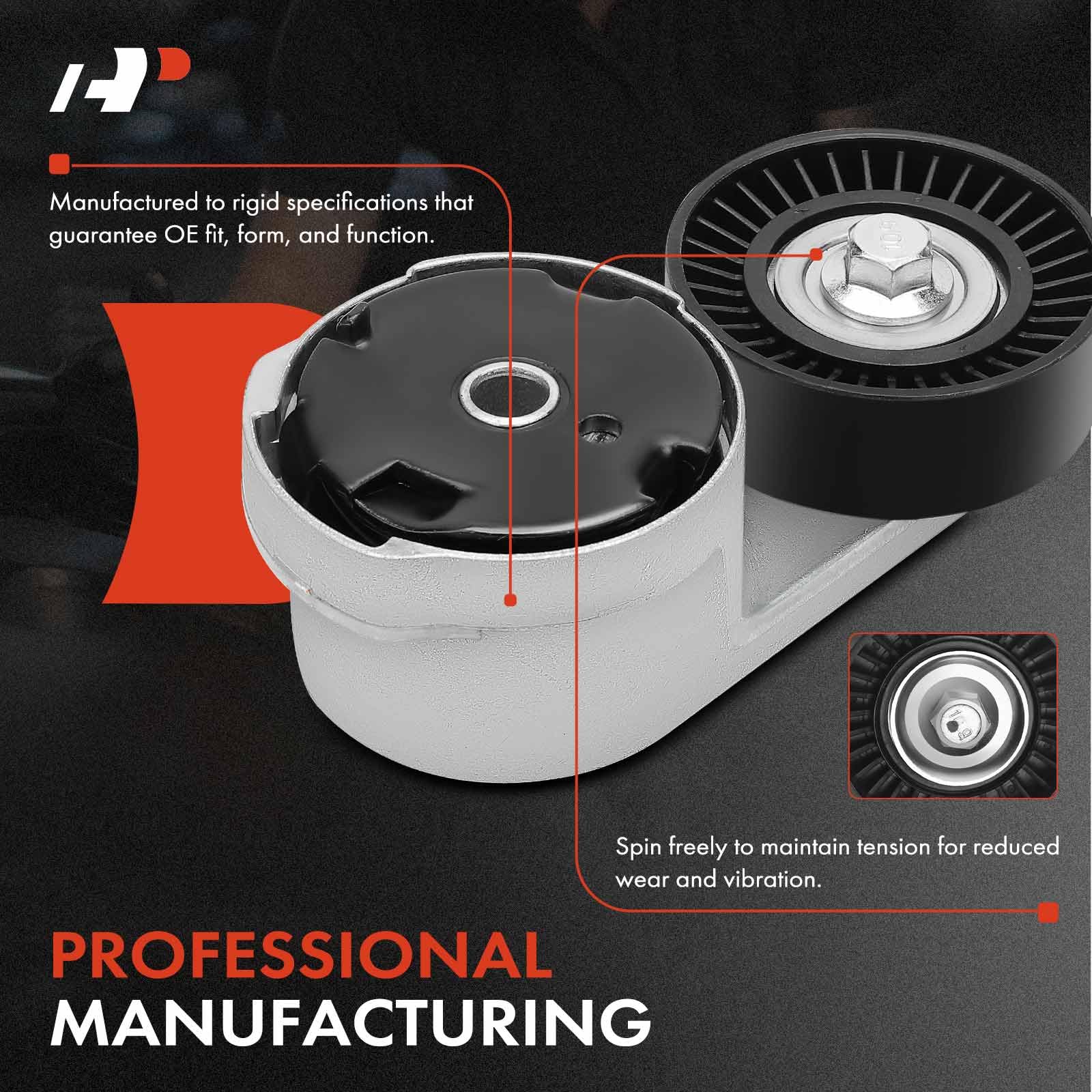 A-Premium Belt Tensioner Assembly with Pulley Compatible with Chrysler Town & Country 2011-2016 & Dodge Challenger, Charger, Dur