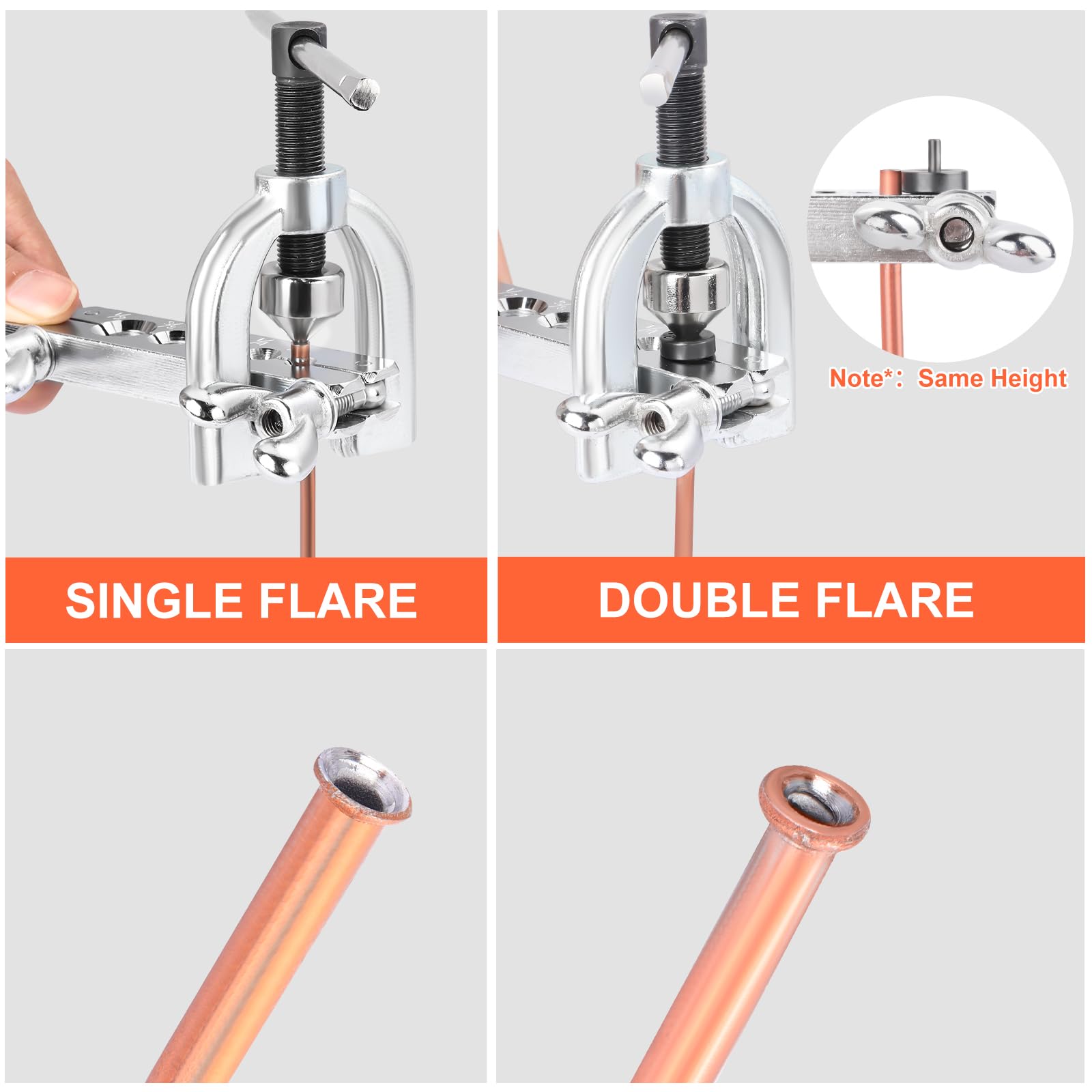 Jingtao88 Brake Line Kit, 3/16' Brake Line Flaring Tool Kit, Copper Coated Brake Line (With 16 Fittings And 4 Threads Unions) And Double & Single Flare Tool (With Tube Cutter And 5 Adapters)