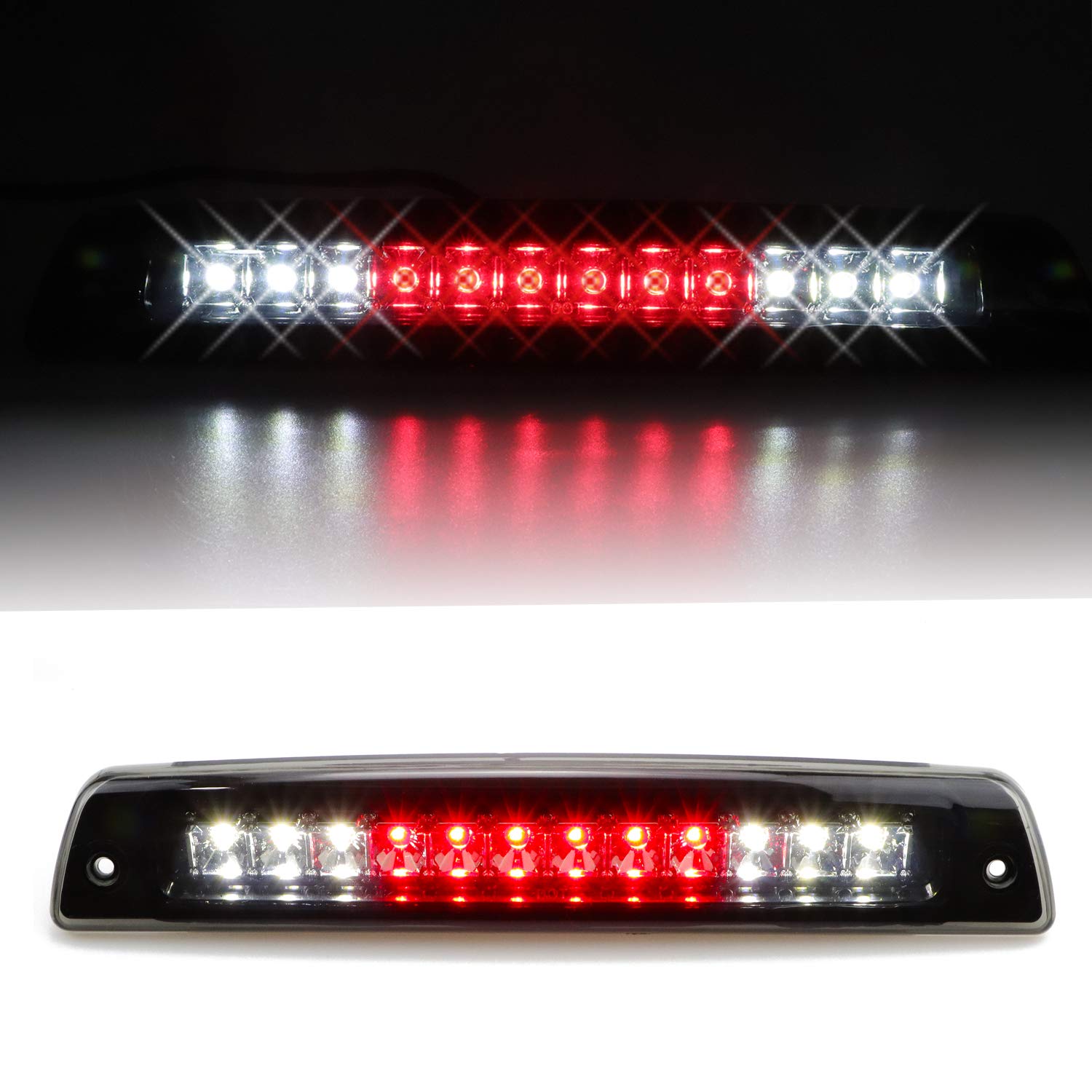 Tresound For 1994-2001 Dodge Ram 1500/2500/3500 Third 3Rd Led Brake Light Cargo Lamp High Mount Brake Light Replacement (Black+ Smoke Lens)