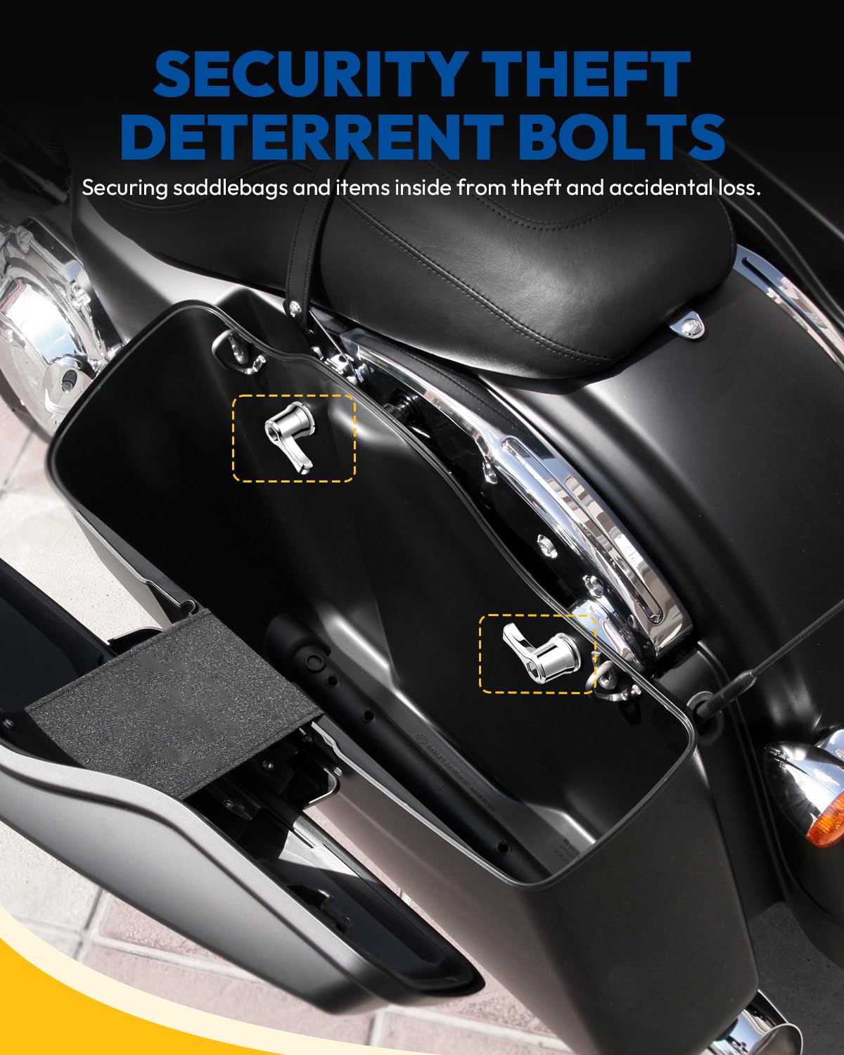 Anonemoto Saddlebag Locks Fastener Bolt, Saddle Bag Bolts Mounting Security Hardware Theft Deterrent Locks For Harley 1992-2024