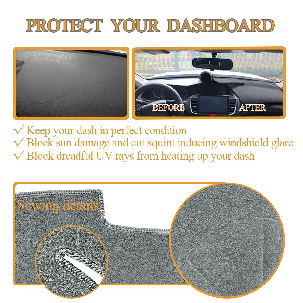 Yiz Dashboard Cover Mat for Chevy Silverado/GMC Sierra 88-94, Dark Gray, Fits C1500 C2500 C3500 K1500 K2500 K3500, Pickup Truck
