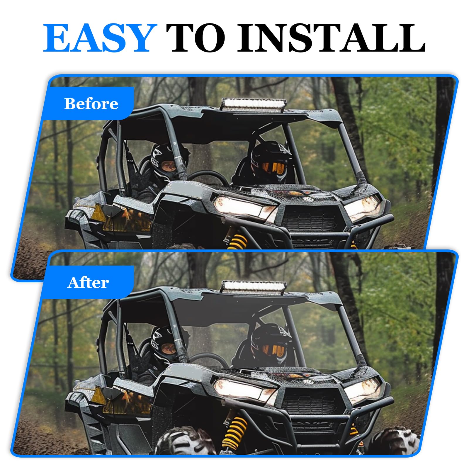 ECOTRIC Full Front Windshield Compatible with 2016-2025 Can Am DEFENDER HD5 HD8 HD10 MAX Windscreen Clear