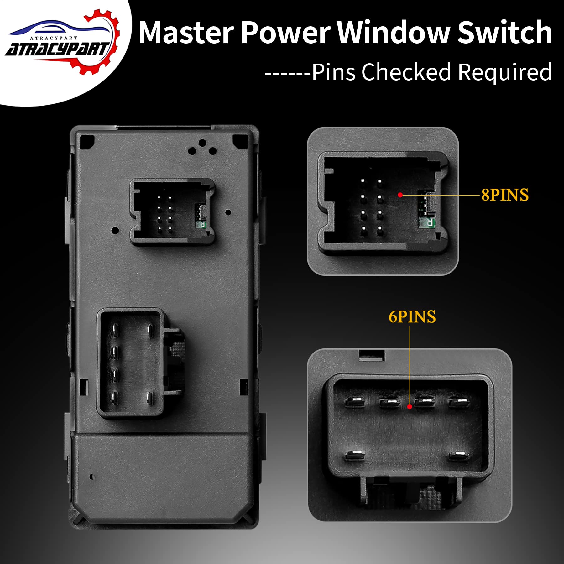 Power Window Switch Driver Side & Passenger Window Switch & Door Lock & Mirror Switch | Compatible With 2007-2015 Chevy Silverado Gmc Sierra | Replaces# 25789692, 22883768, 15804093, 22895545