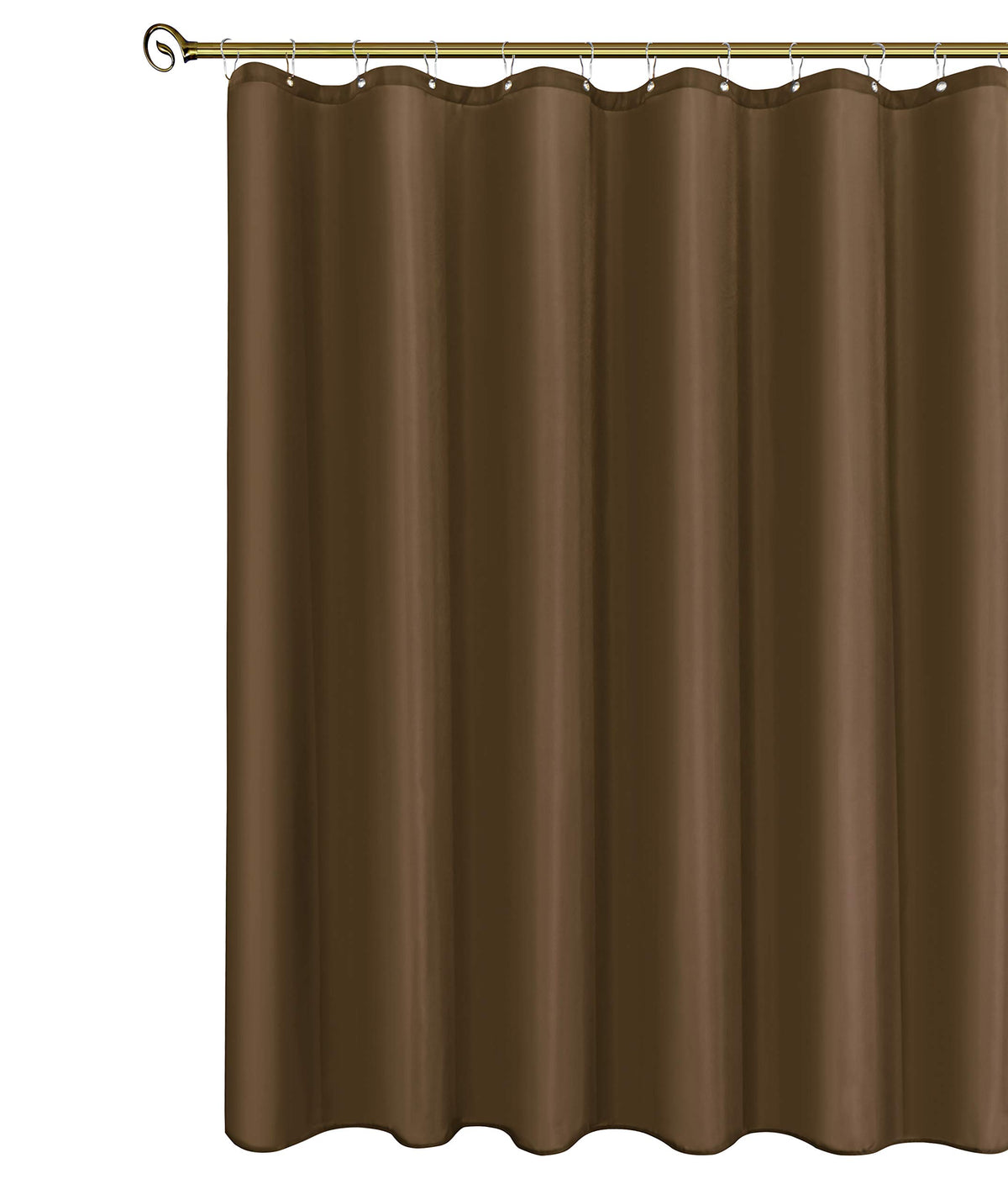 Biscaynebay Extra Long Fabric Shower Curtain Liners 72 Inch Width By 84 Inch Length, Brown Water Resistant Bathroom Curtains Rust Resistant Grommets Top Weighted Bottom Hem Machine Washable
