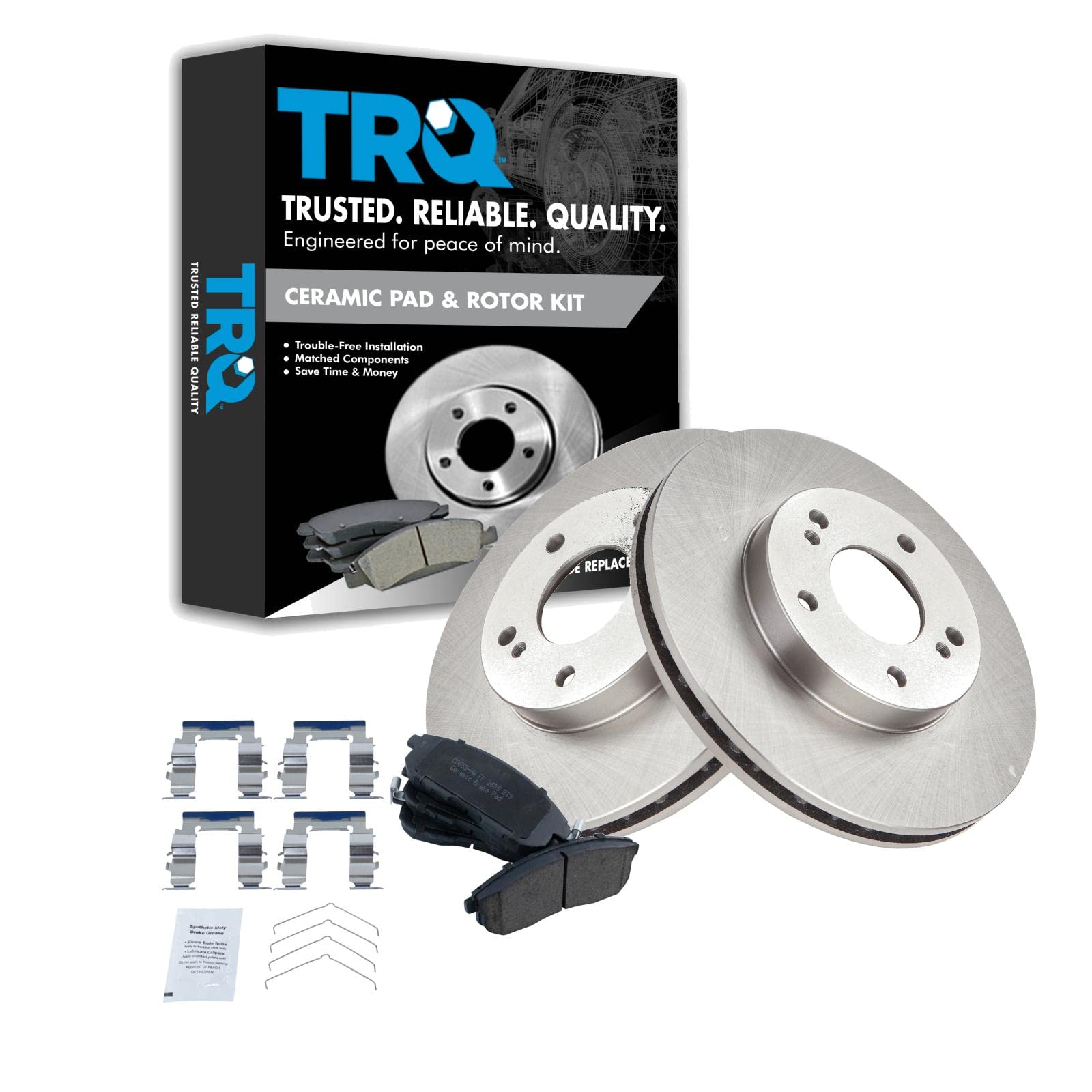 Trq Front Brake Pad & Rotor Kit Brake Pads Brake Rotor Ceramic Compatible With 1999 Nissan Maxima