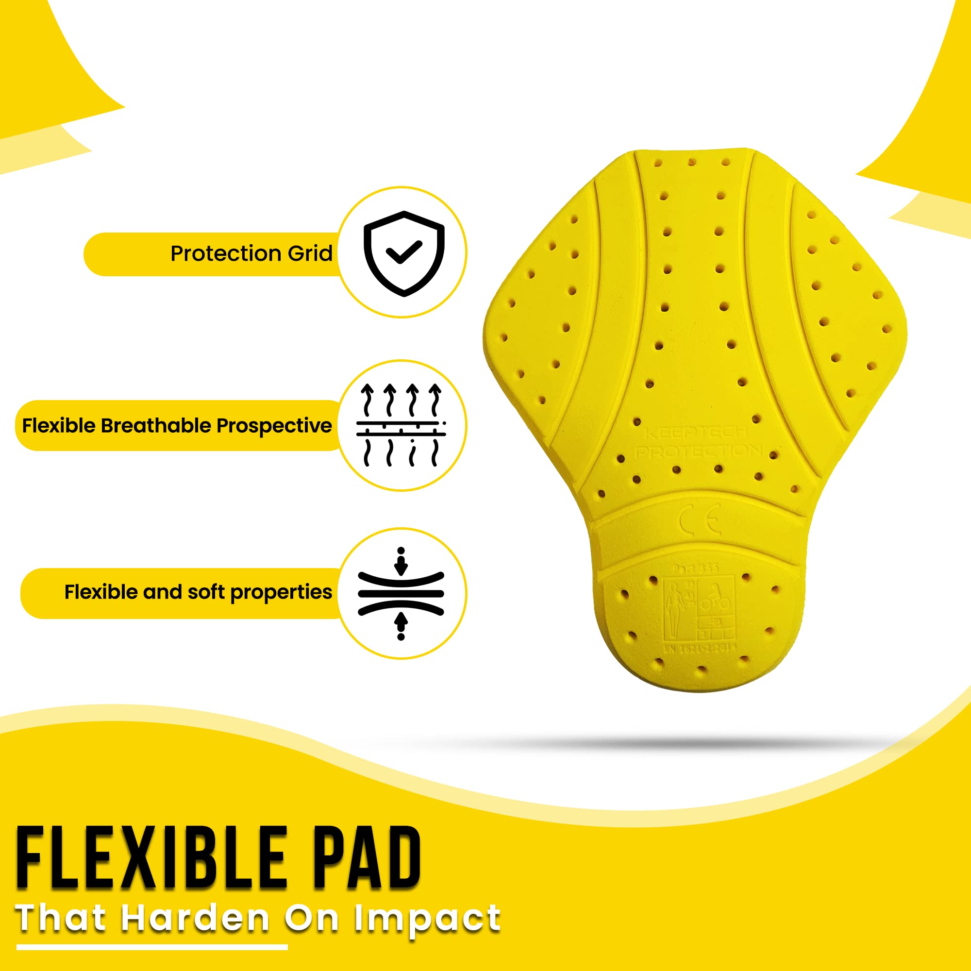 Motostylewear Universal-Ce-2 Back Armor Protection Pad, Level 2 Approved Armor Pads For Motorcycle Jackets, Ce Level 2 Back Protector, Ce Insert Armor & Pads For Protection For Women And Men.