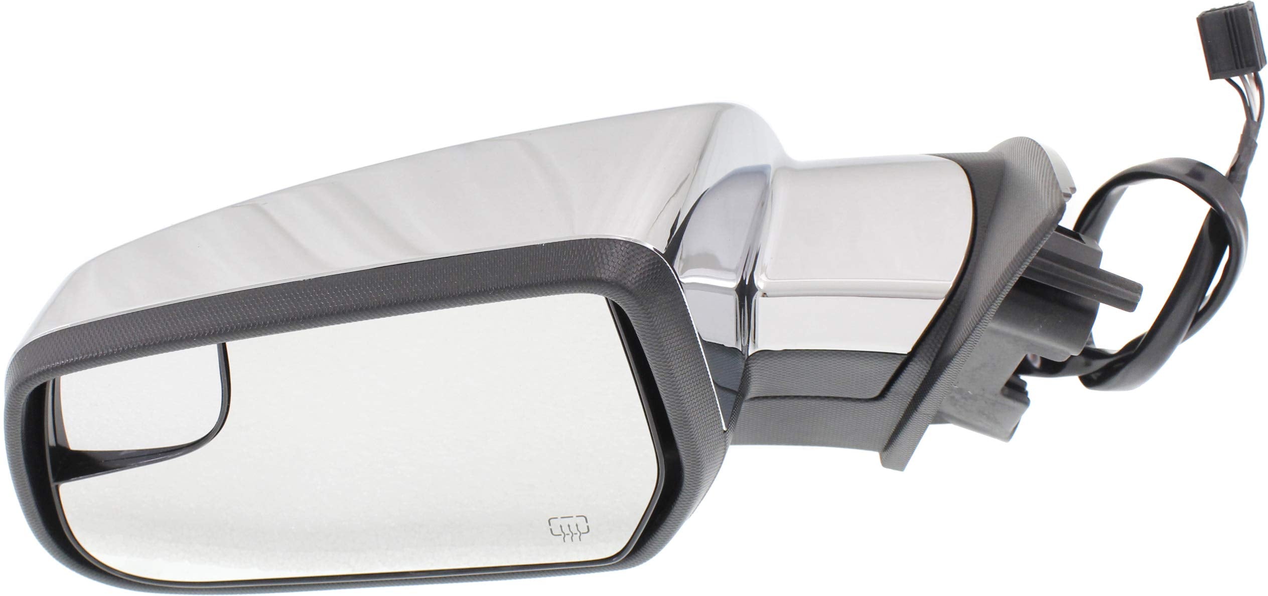 Kool Vue Driver Side Power Heated Mirror for Chevrolet Equinox GMC Terrain 2010-2017 Without Blind Spot Monitor & Memory Chrome Standard On 14-14 LT, Also Fits LS, LTZ & 15-17 Models