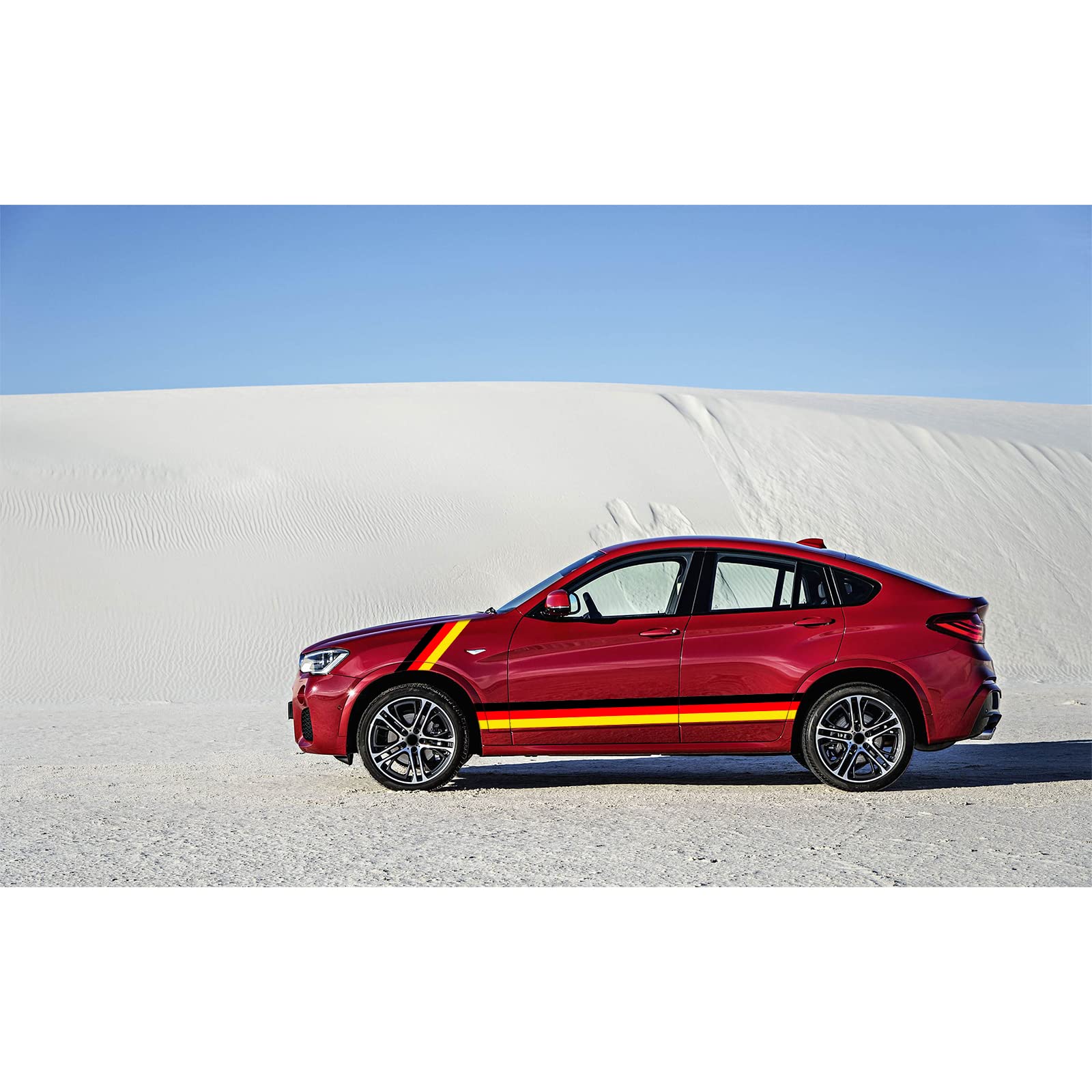 Ramuel 118'' X6'' Germany Flag Color Stripe Decal Sticker Compatible With Euro Car Audi Bmw Mini Mercedes Volkswagen Porsche Vol