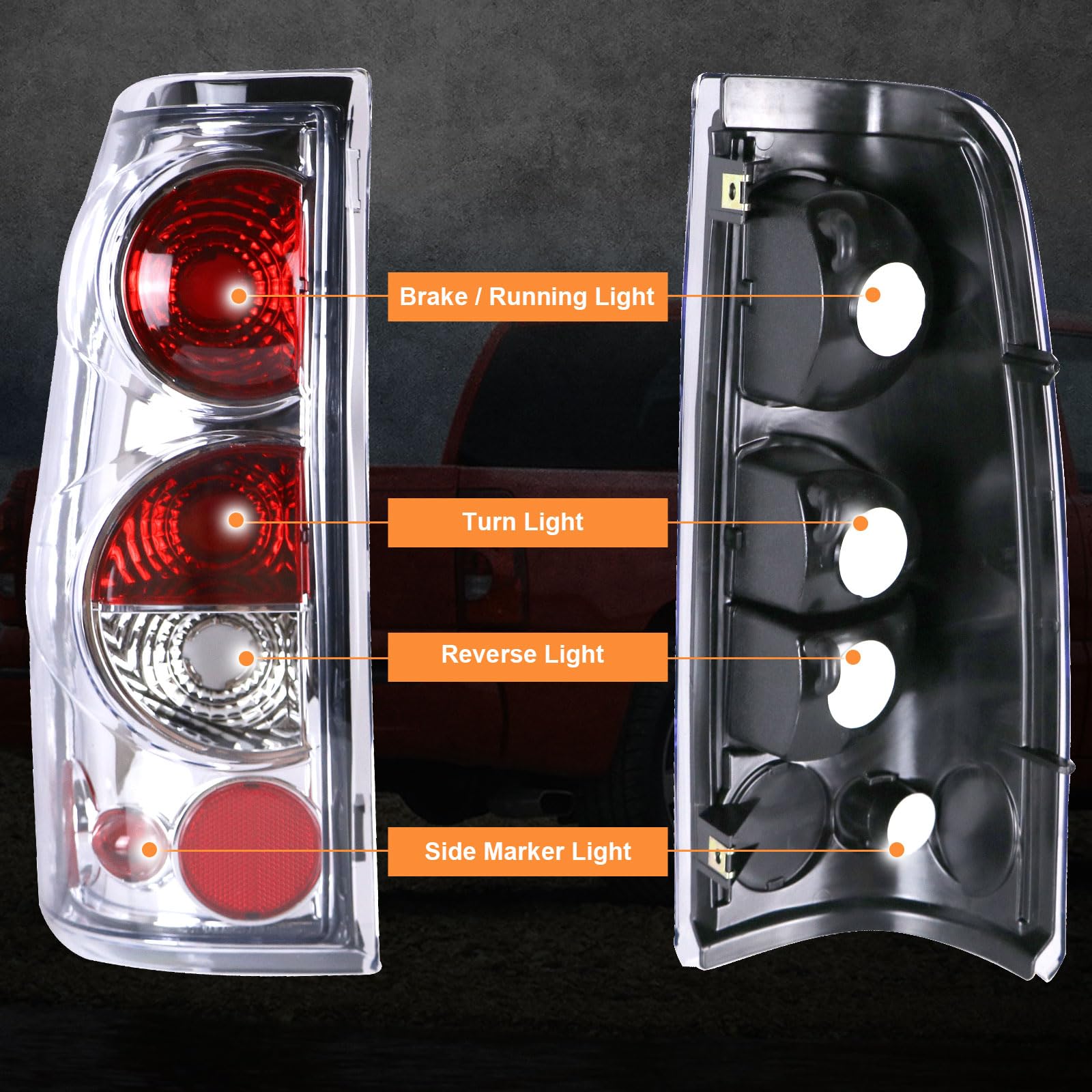 Nakuuly Tail Light Rear Lamp Compatible With 1999-2006 Chevy Silverado 1500 2500 3500 2007 Classic, 1999-2002 Gmc Sierra 1500 25