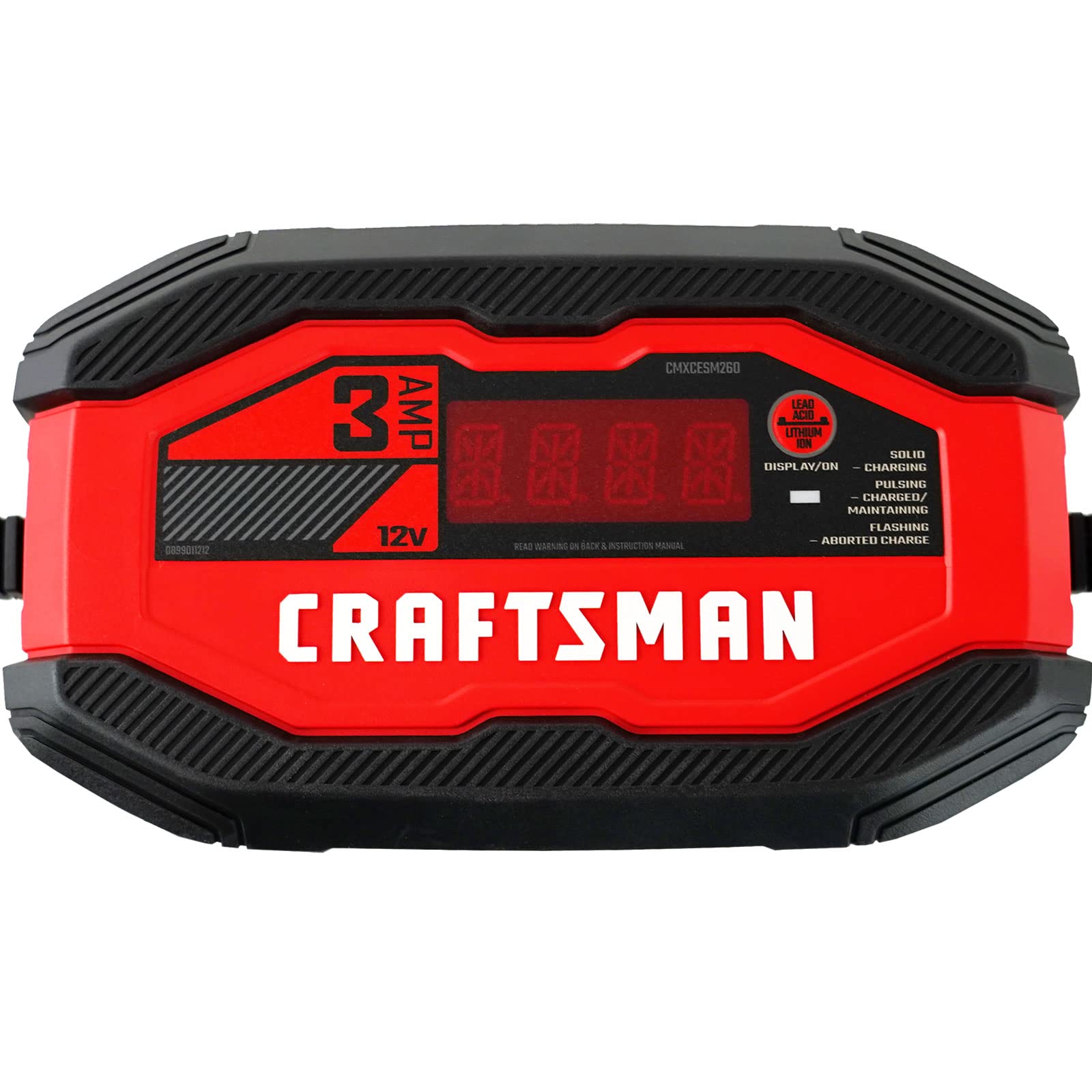 CRAFTSMAN Battery Charger and Maintainer, CMXCESM260, 3-in-1, Fully Automatic, 3 Amps, 12 Volt, for Motorcycle, Car, SUV, Truck 
