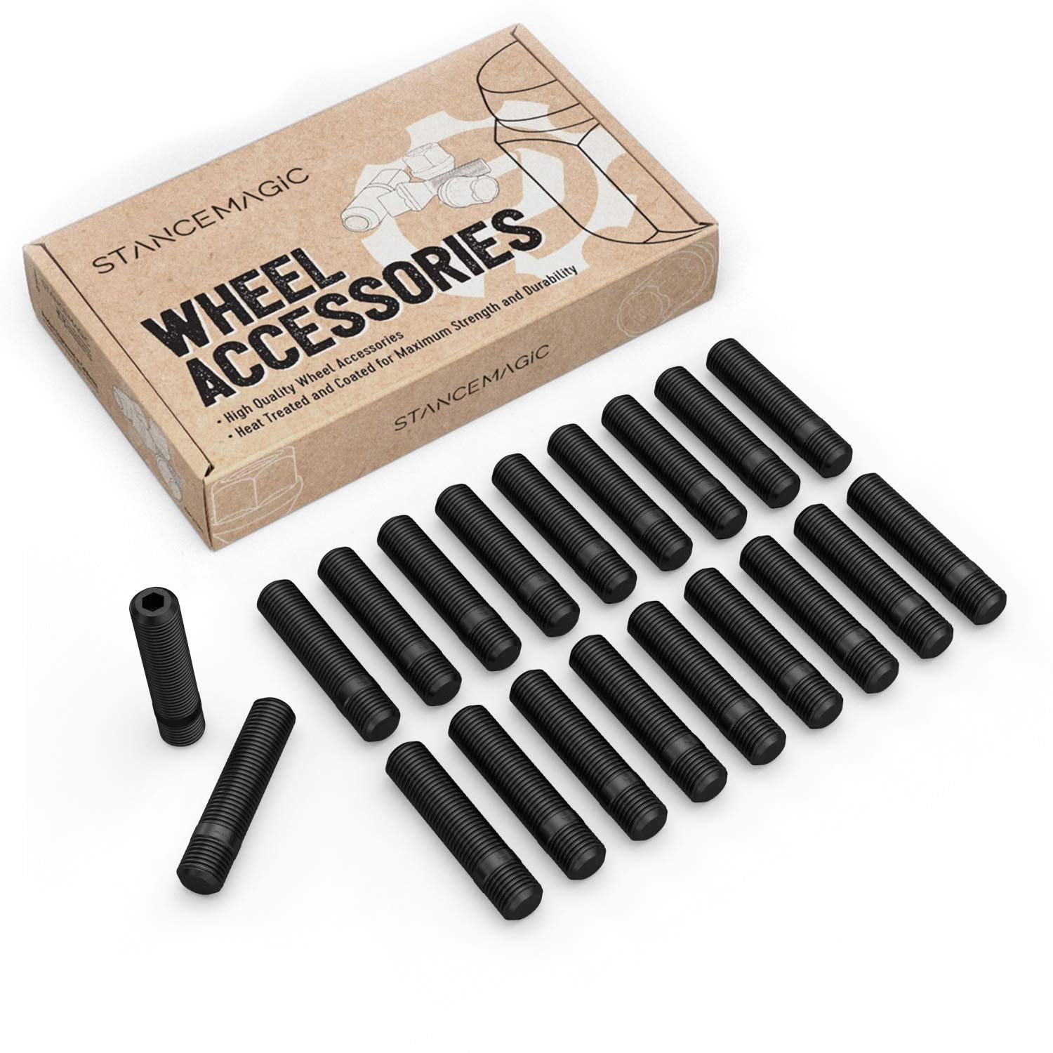 20Pcs - 14X1.5 To 14X1.5 Wheel Stud Conversion - 47Mm Shank Length - Compatible With Audi Volkswagen Tt A3 A4 S4 A5 S5 A6 S6 A7 