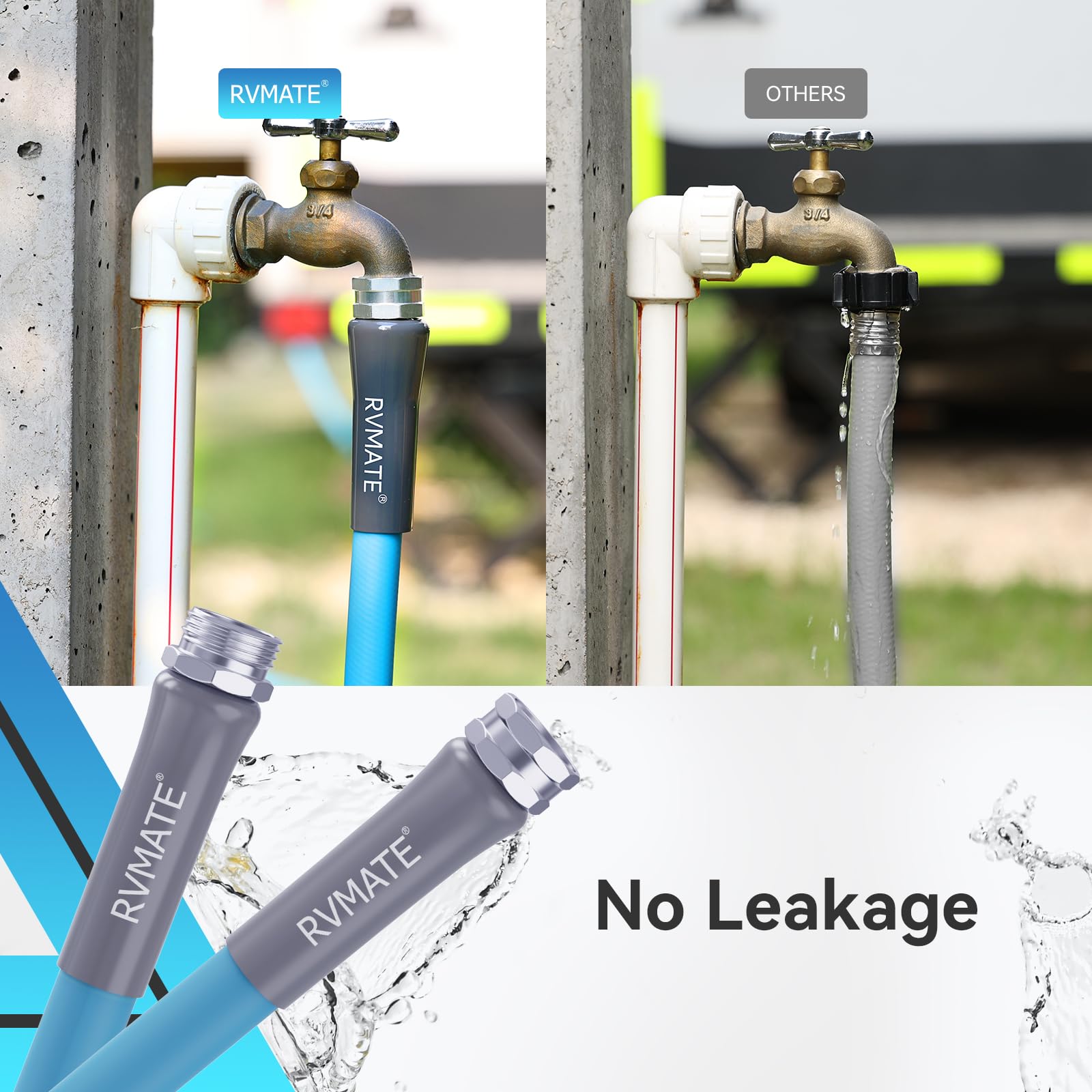 Rvmate Rv Water Hose 75Ft, 5/8    Inner Diameter Drinking Water Hose Lead-Free, No Leaking Garden Hose For Rv/Trailer/Camping, R