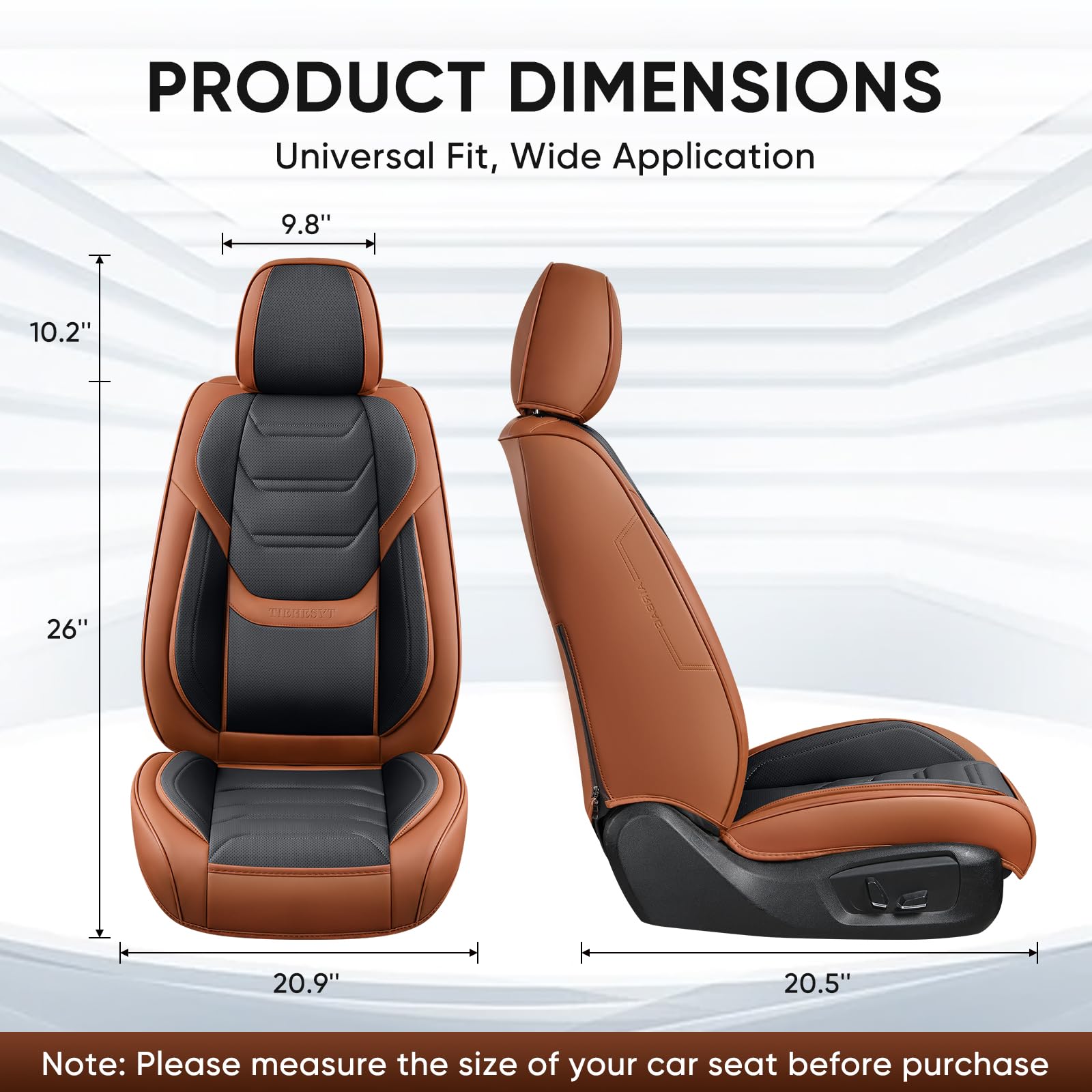 Tiehesyt Leather Car Seat Covers Full Set With Lumbar Support, Waterproof Car Seat Cover, Universal Seat Covers For Cars, Trucks
