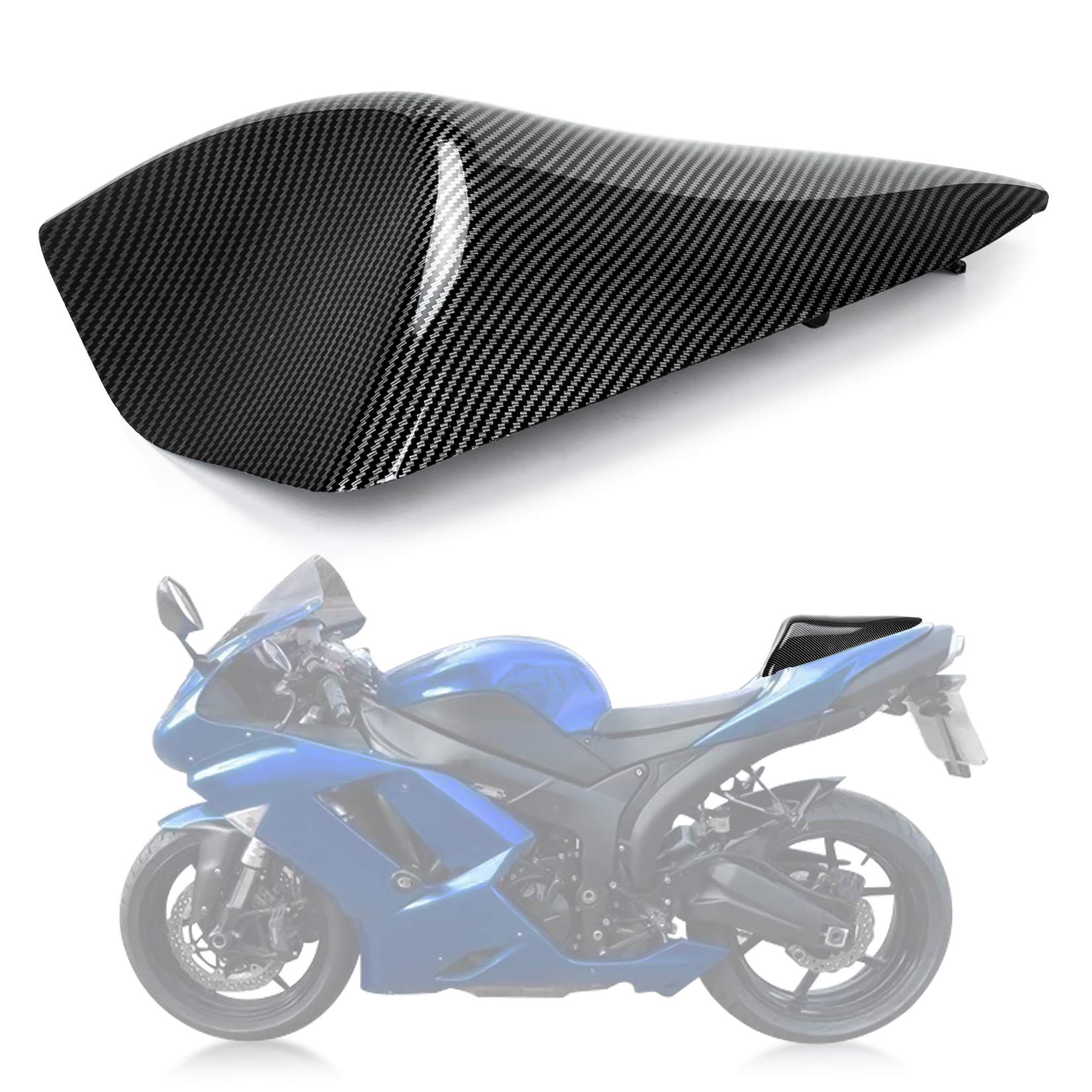 PSLER Cowl Rear Seat Cover Rear Seat Fairing Cover for ZX6R 2007 2008 (Carbon)