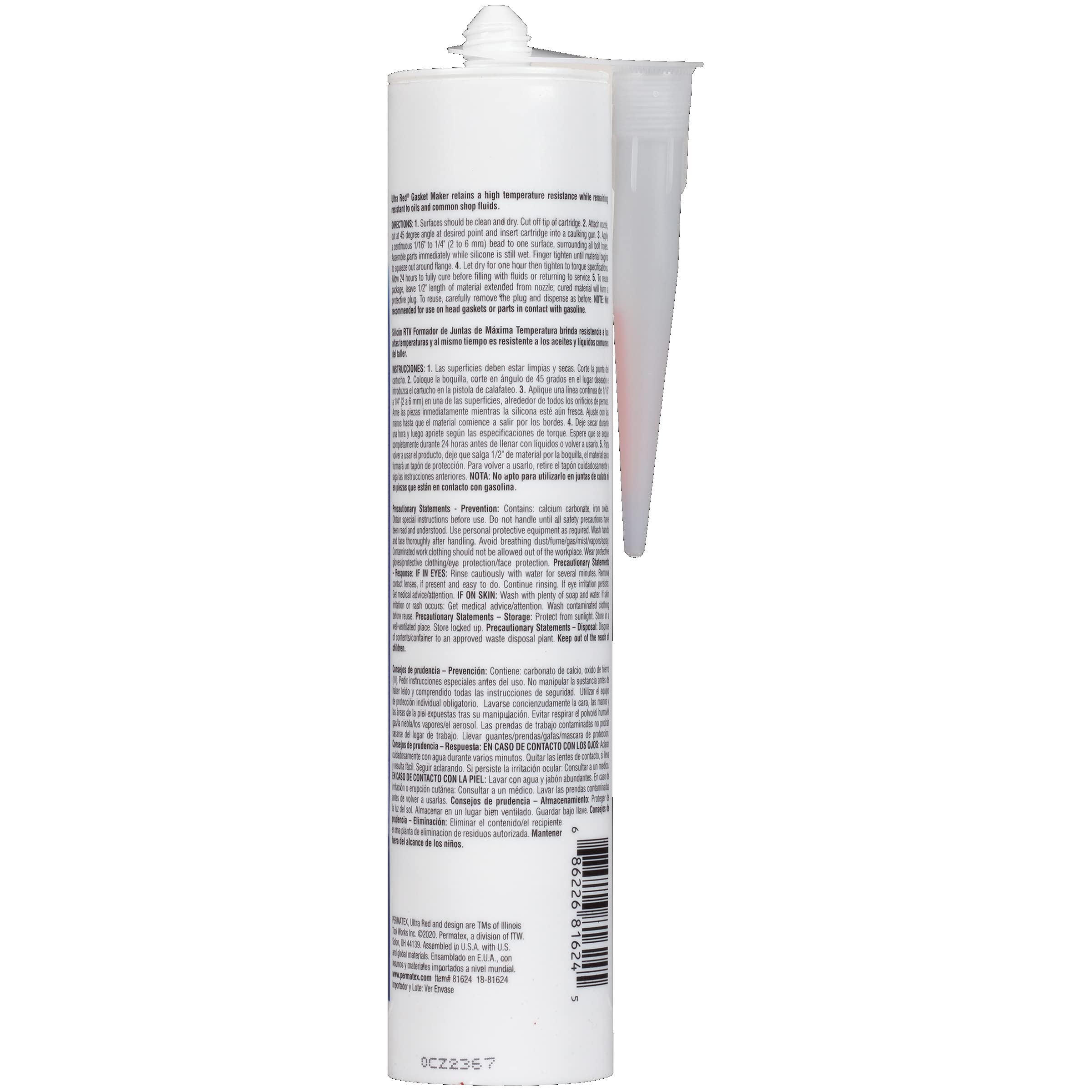 Permatex 81624 Ultra Red High Temperature Gasket Maker, 13 Oz