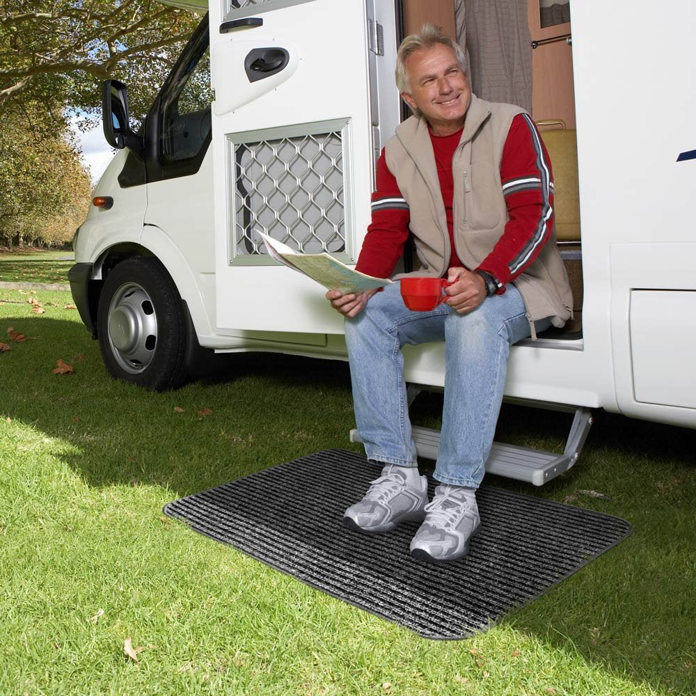 Prest-O-Fit 2-0450 Ruggids Door Mat Black Granite 19 In. X 30 In., Black Granite