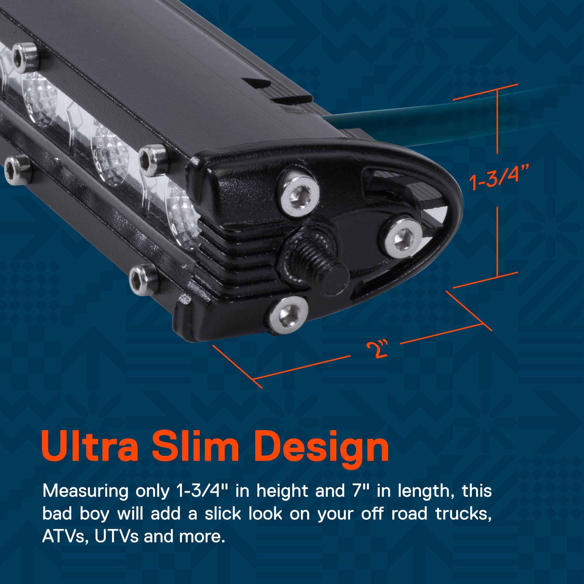 ONLINE LED STORE True Mods 2pc 7" Off Road LED Light Bar - 18W, 1530lm, IP68 Waterproof, Flood Light for Trucks/ATV/Cars