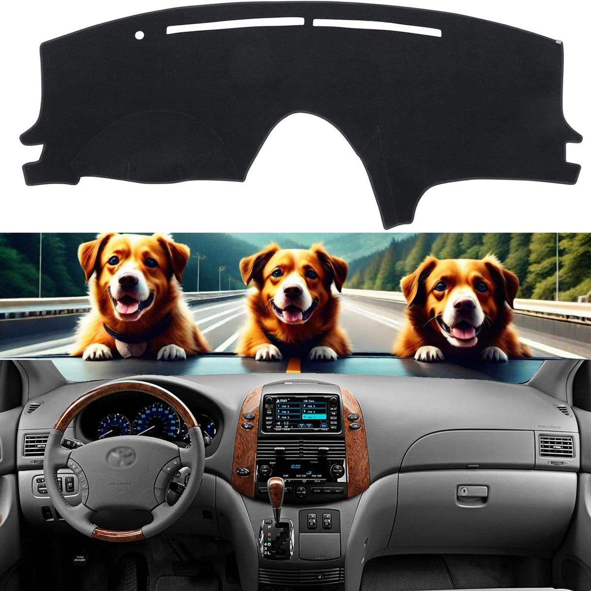 Dashboard Cover Mat for to-yota Sienna 2004 2005 2006 2007 2008 2009 2010 Accessories Dash Cover Dash Mat Sunshade Glare UV Rays