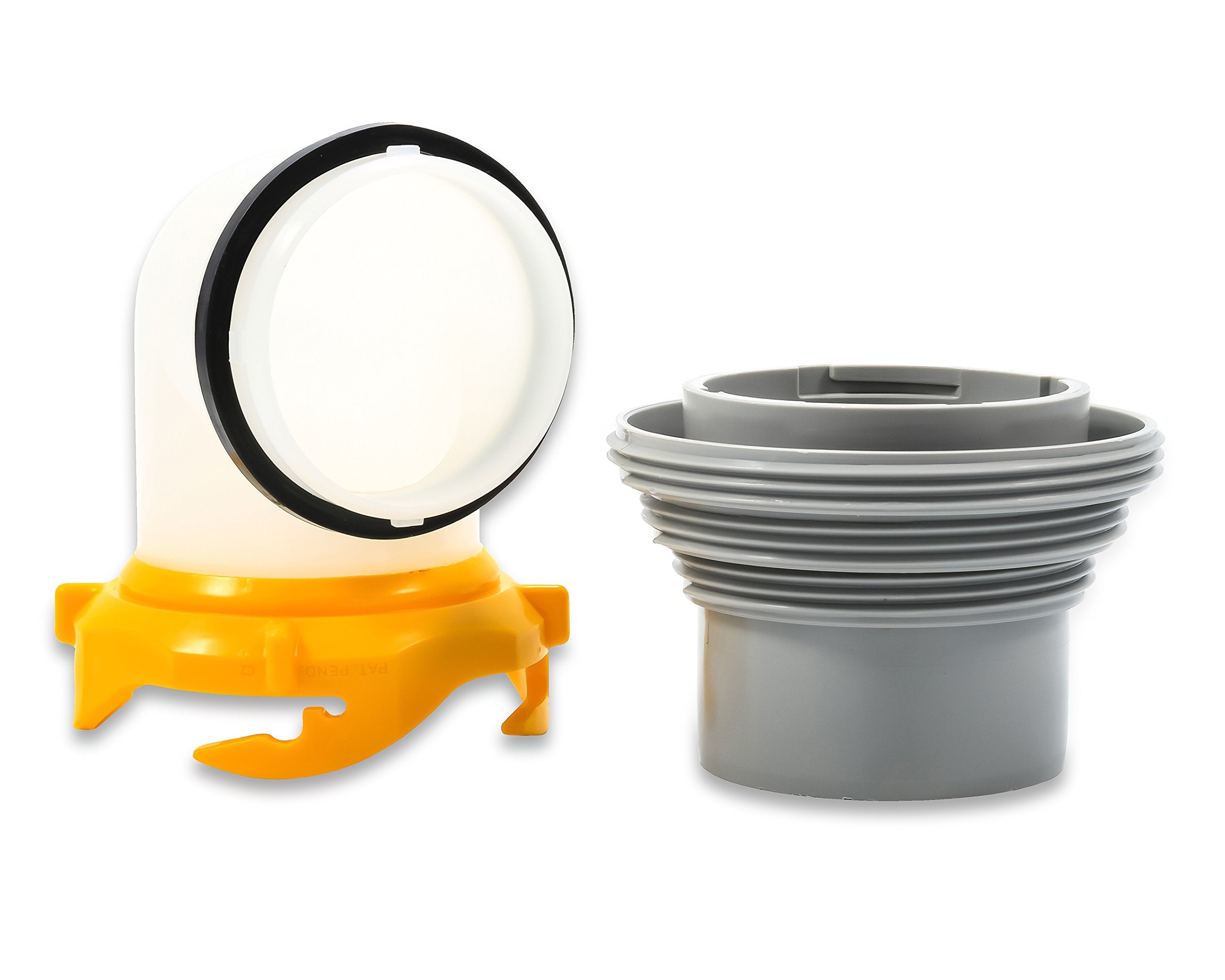 Camco Revolution Rv Sewer Hose Bayonet Elbow | Features A Built-In Gasket For An Odor-Tight Connection, A 360-Degree Swivel For Easy Install, And Includes A 4-In-1 Adapter (39471)