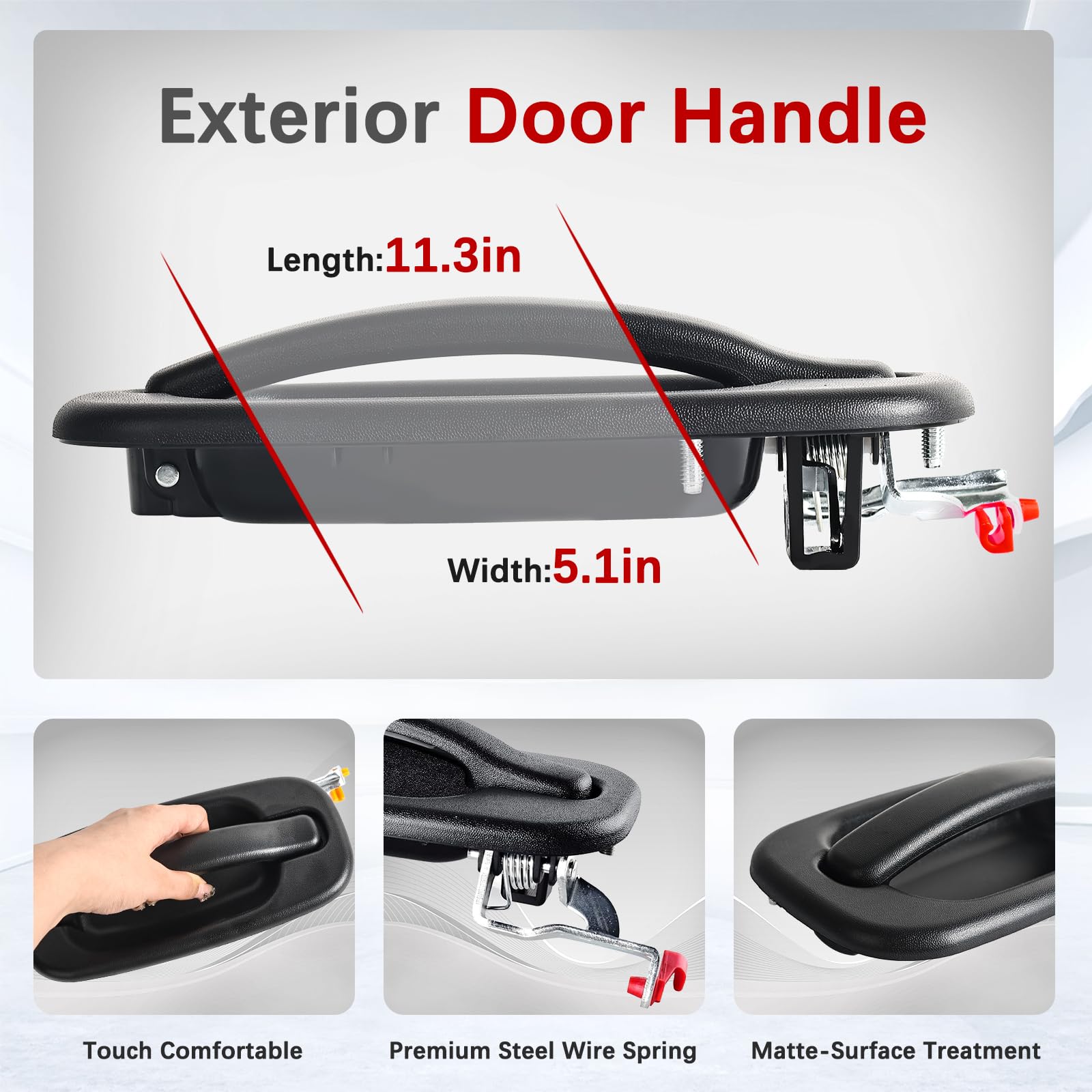 Faersi Exterior Door Handle Rear Driver Side Replacements For 1999-2007 Chevy Silverado 1500 2500 Hd, Tahoe, Suburban, Avalanche