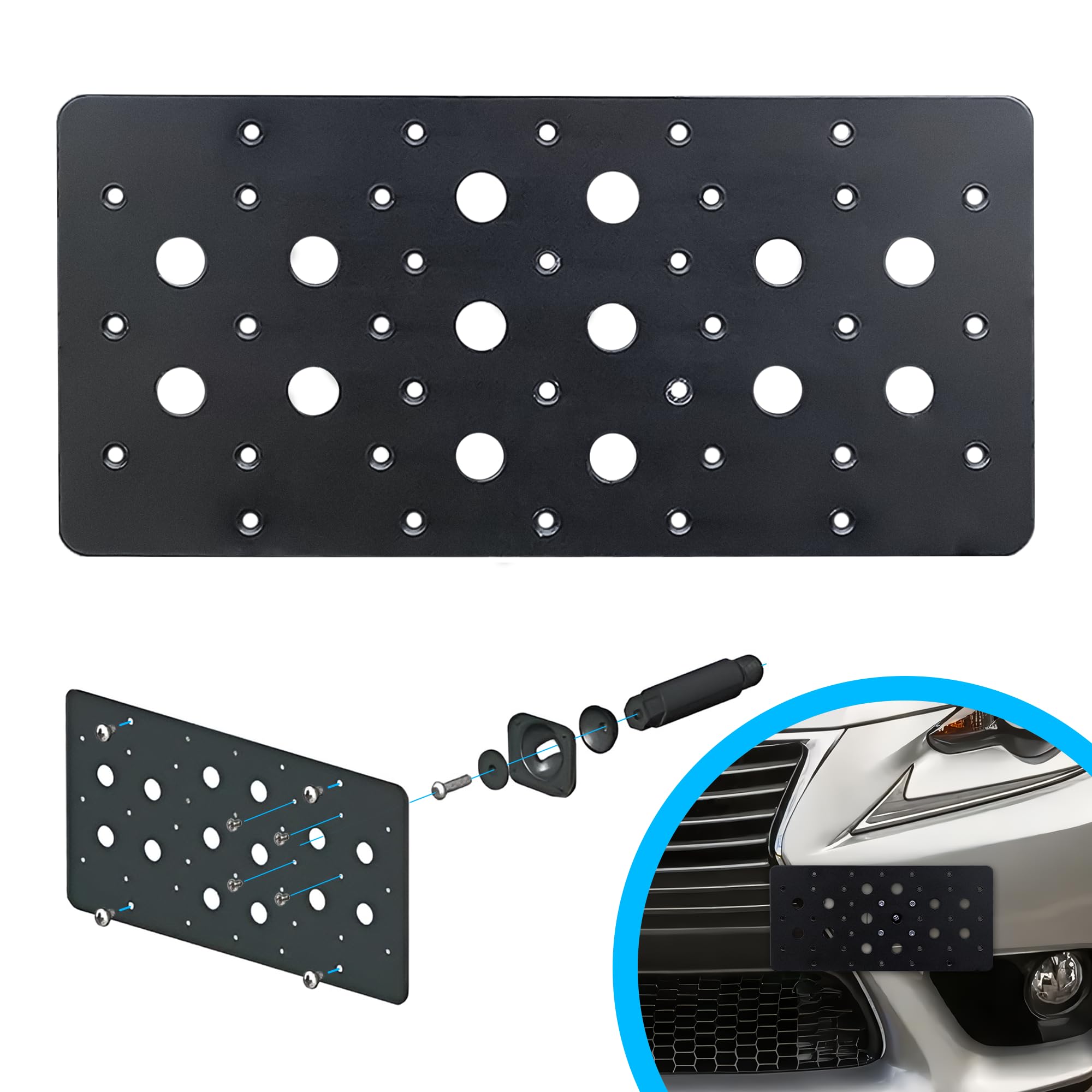 Bumper Tow Hook License Plate Mount Bracket For Lexus Is250 Is350 2006 - 2015 Ct200H 2011 2012 2013 2014 2015 Screws And Wrench 