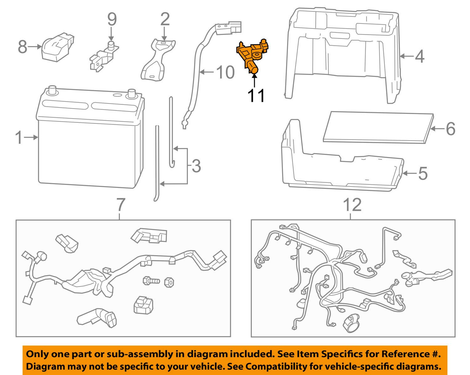 Genuine Honda 38920-TR0-A02 Battery Sensor Assembly