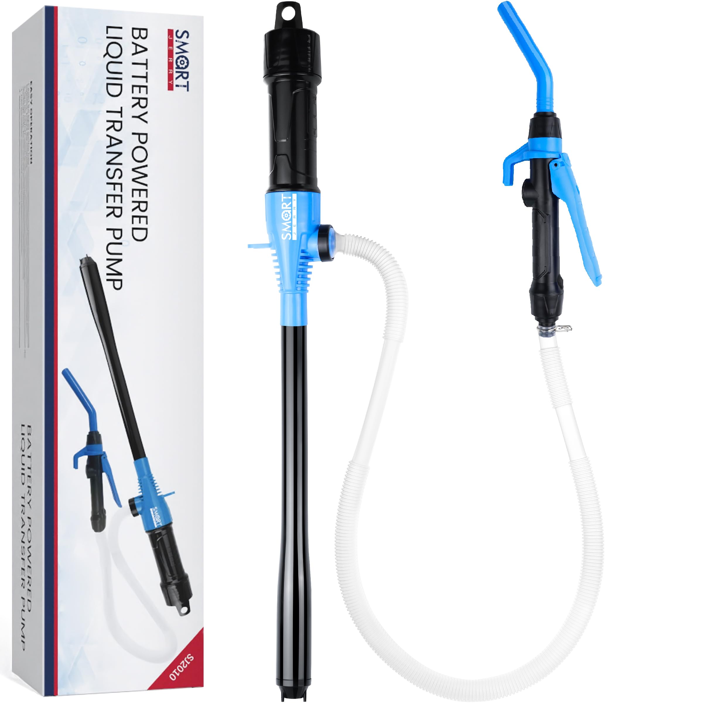 SMART JERRY - Battery Powered Fuel Transfer Pump | Portable Electric Siphon Pump for Gas, Fuel, Diesel, Water, Transmission | 2.