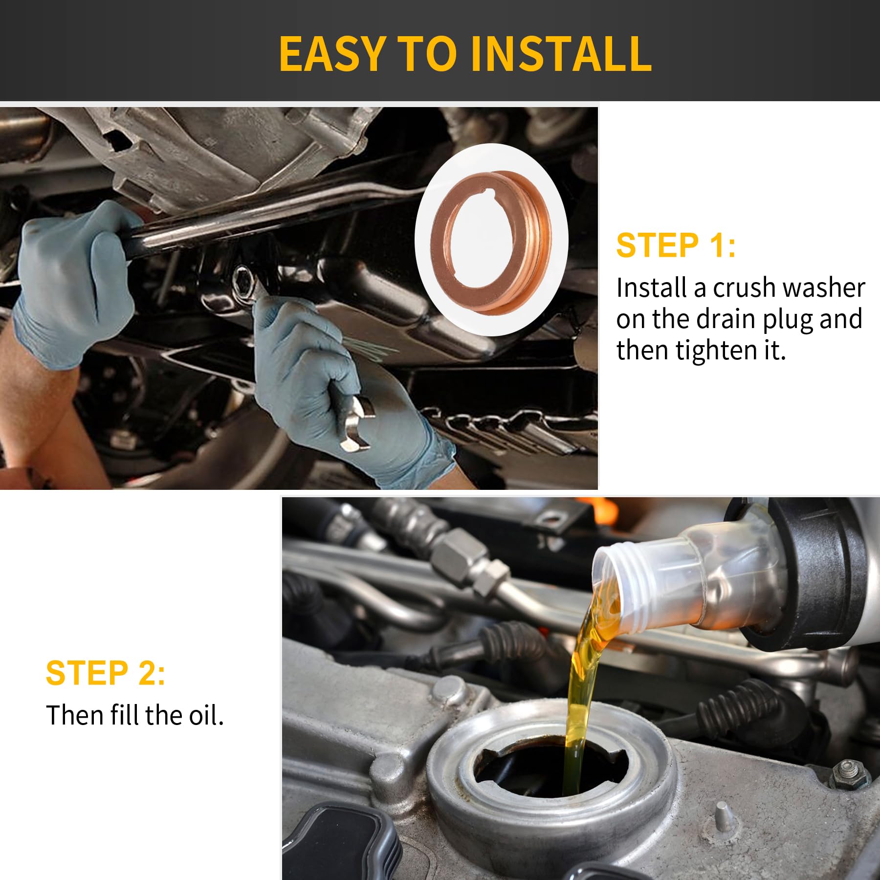 Luxlead 20 Pcs Oil Drain Plug Gasket Crush Aluminum Washer Seal Rings Compatible With Nissan Infiniti G35 G37 Rogue Sentra Xterr