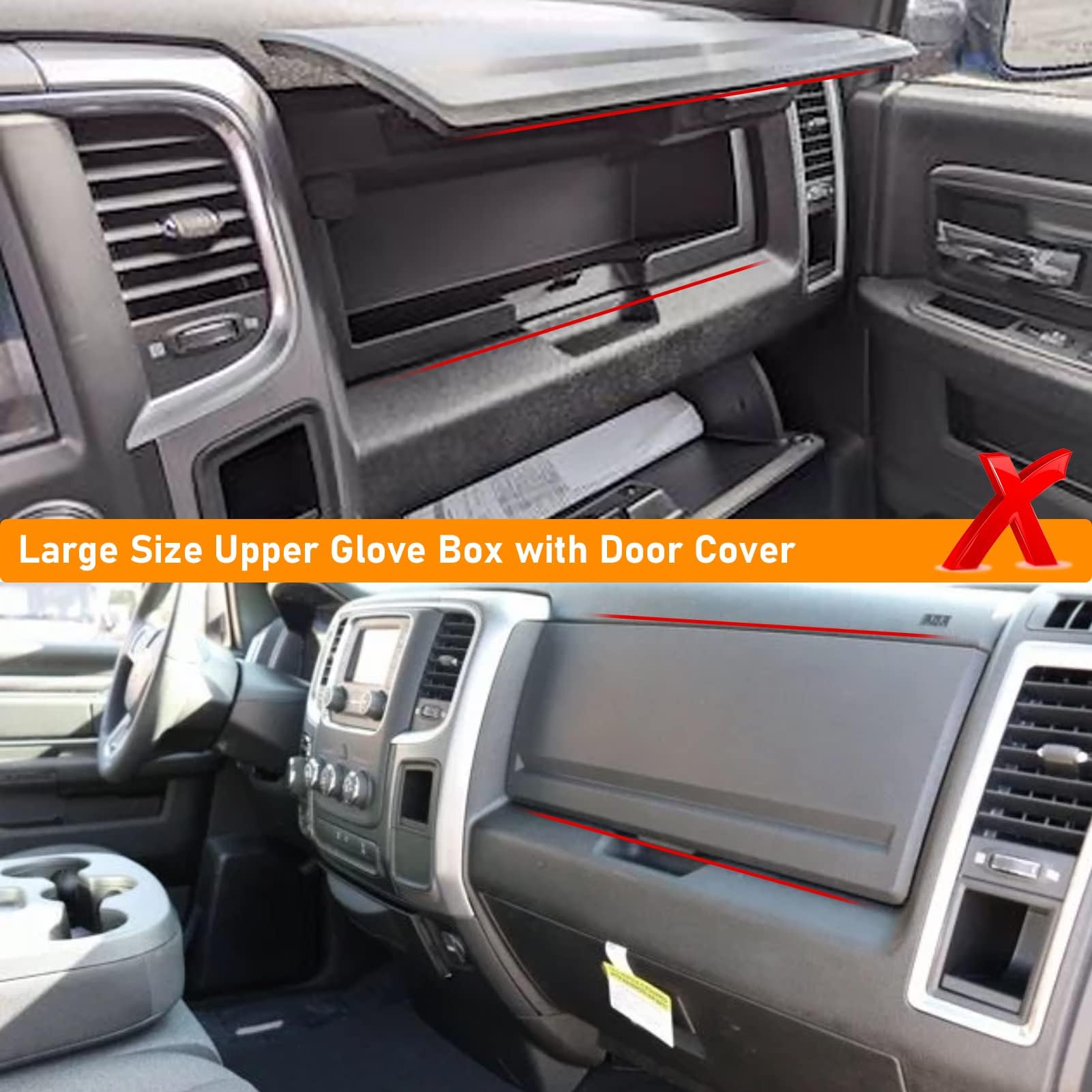 Moonlinks Compatible with Dodge Ram 1500 2500 3500 Glove Box Organizer 2019 2020 2021 2022 2023 2024,Center Console Organizer Co