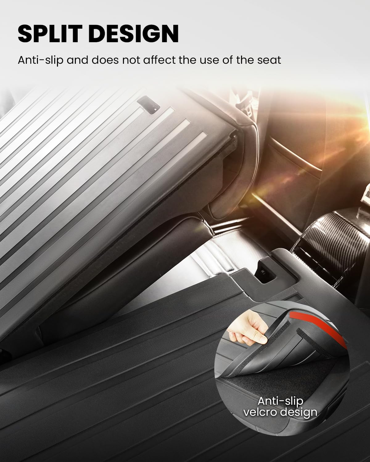 Lasfit Rear Seat Back Cover Fit For Tesla Model 3 Second Row Backrest Protector, Tpe Wear Resistant Seat Mat For 2017-2023 Acces