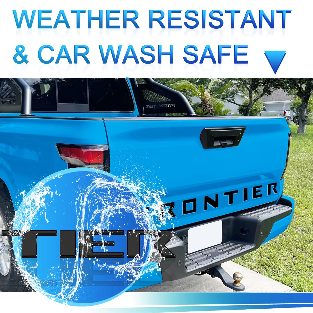 Tailgate Insert Letters Compatible For Frontier 2022 2023 3M Adhesive & 3D Raised Tailgate Decal Letters (Gloss Black)