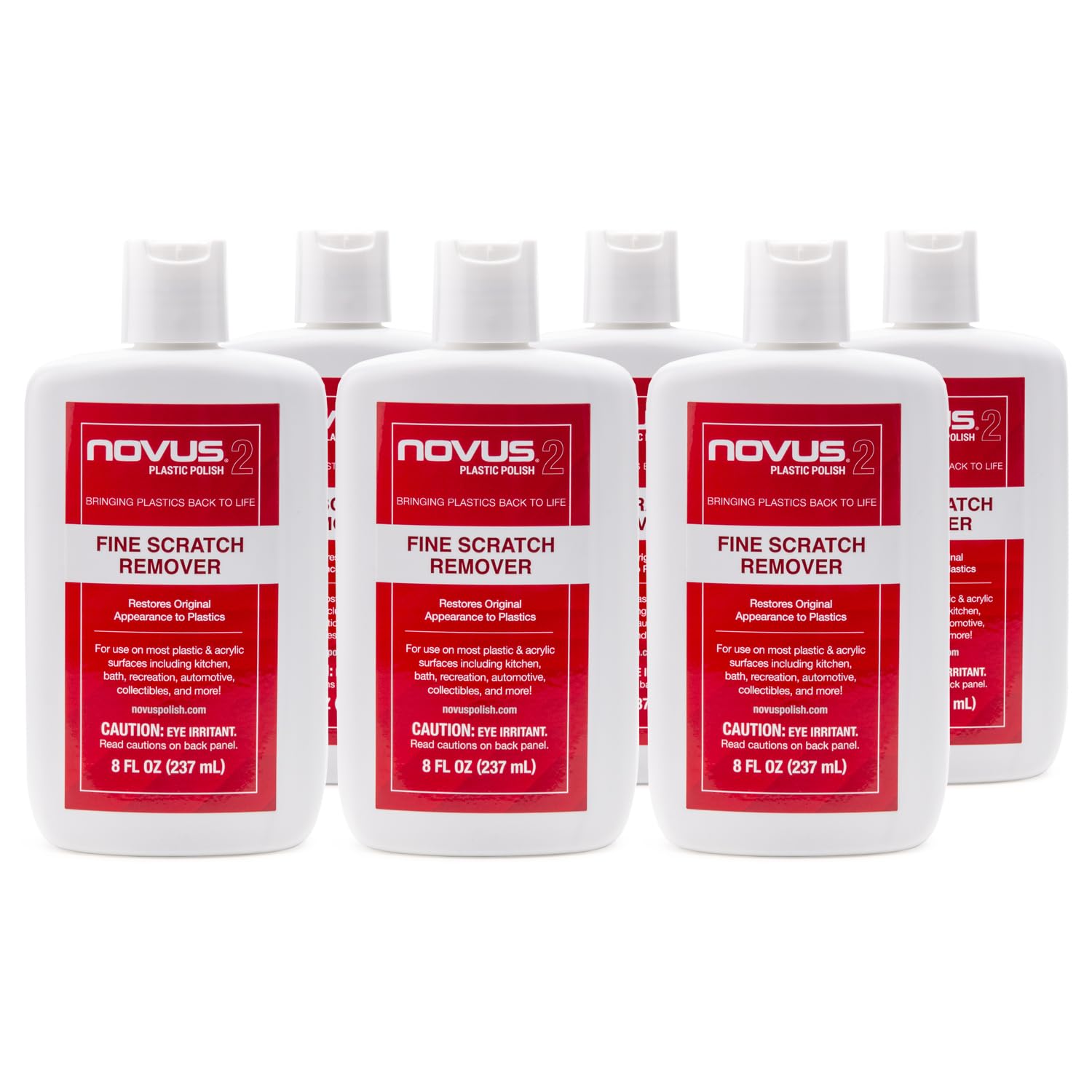 Novus 7030 | Fine Scratch Remover #2 | 6 Pack, 8 Ounce Bottles